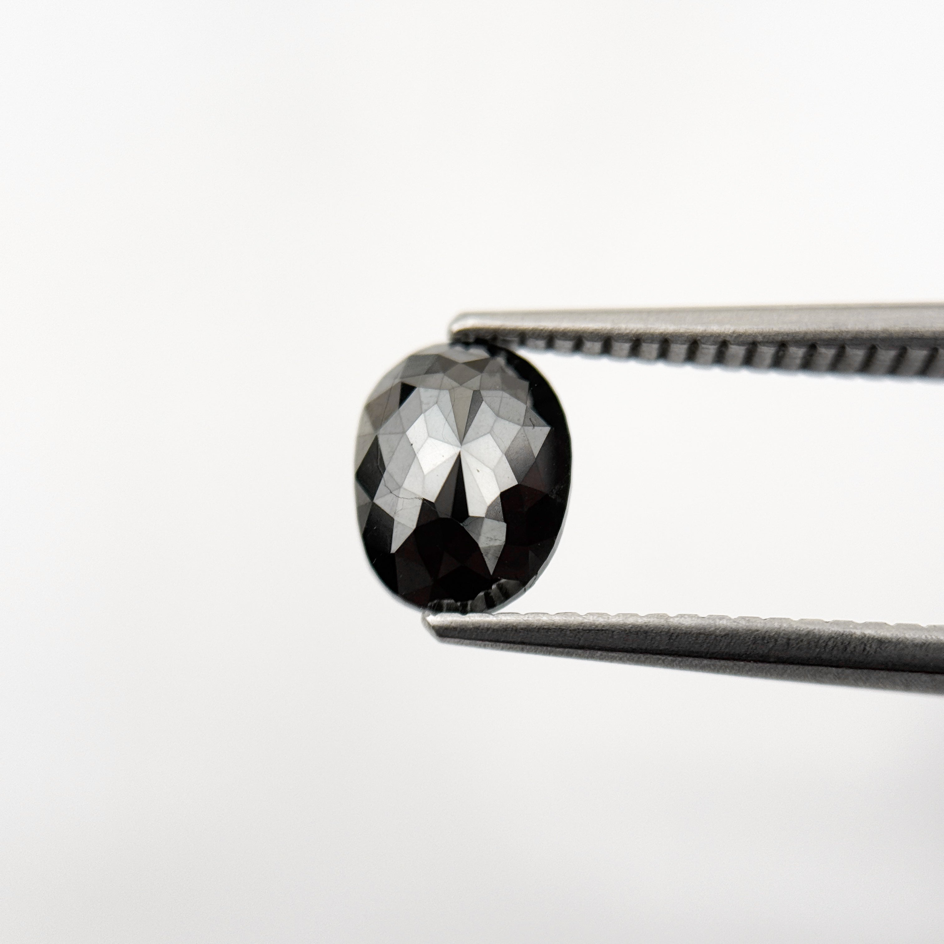 1.43 Ct Oval Rose Cut Black Natural Unique Diamond