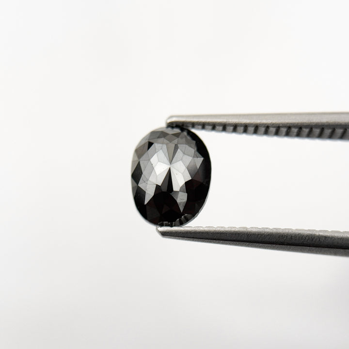 1.43 Ct Oval Rose Cut Black Natural Unique Diamond