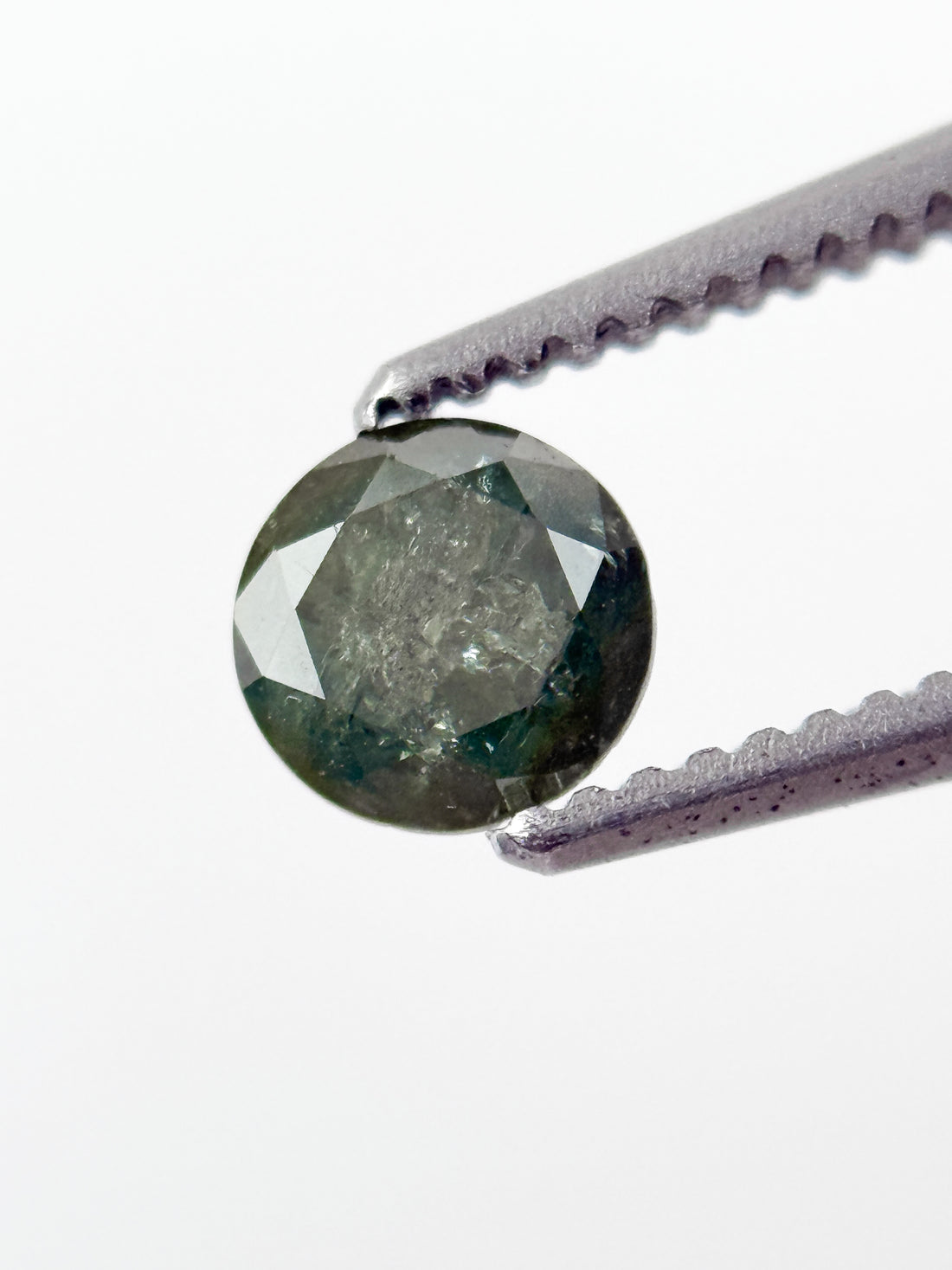 0.39 Ct Round Brilliant Cut Green Natural fancy Minimalist Diamond
