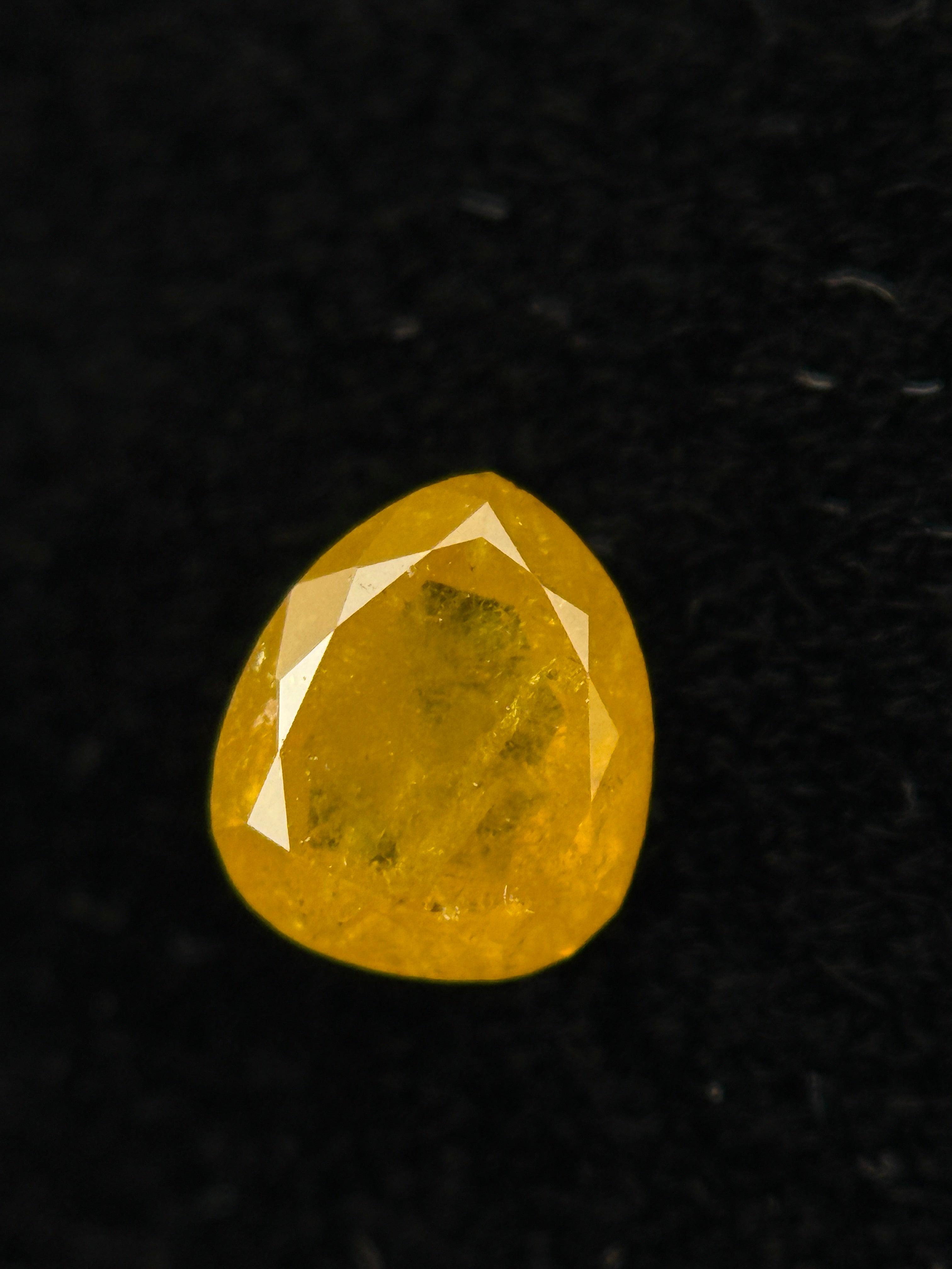 0.68 Ct Pear Rose Cut Yellow Natural beautiful Diamond