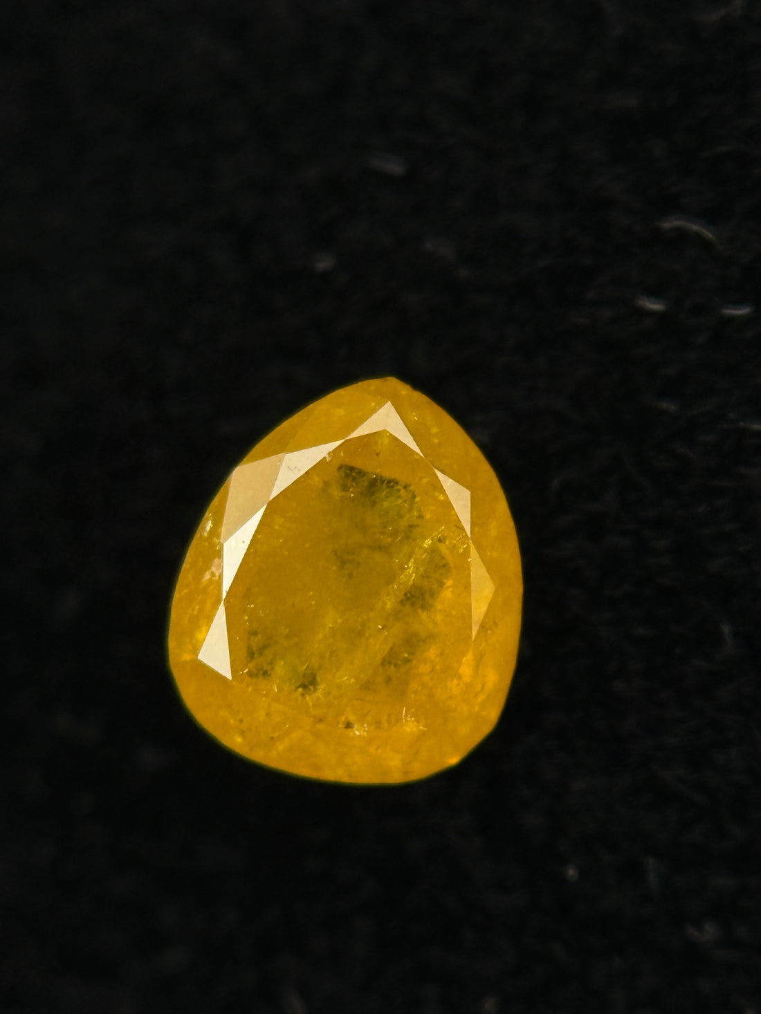 0.68 Ct Pear Rose Cut Yellow Natural beautiful Diamond