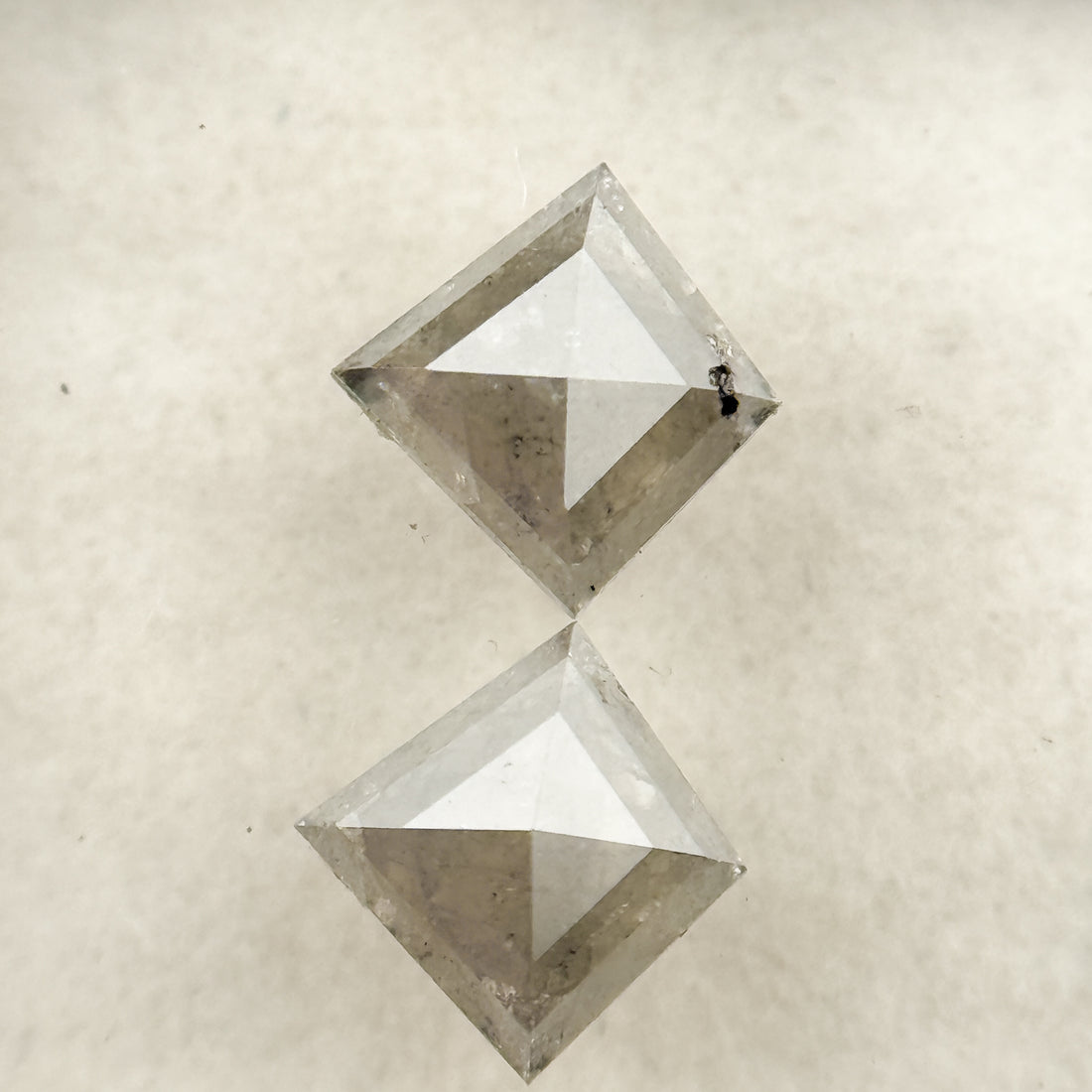 1.01 Ct Kite Rose Cut Grey Natural Salt and Pepper Diamond
