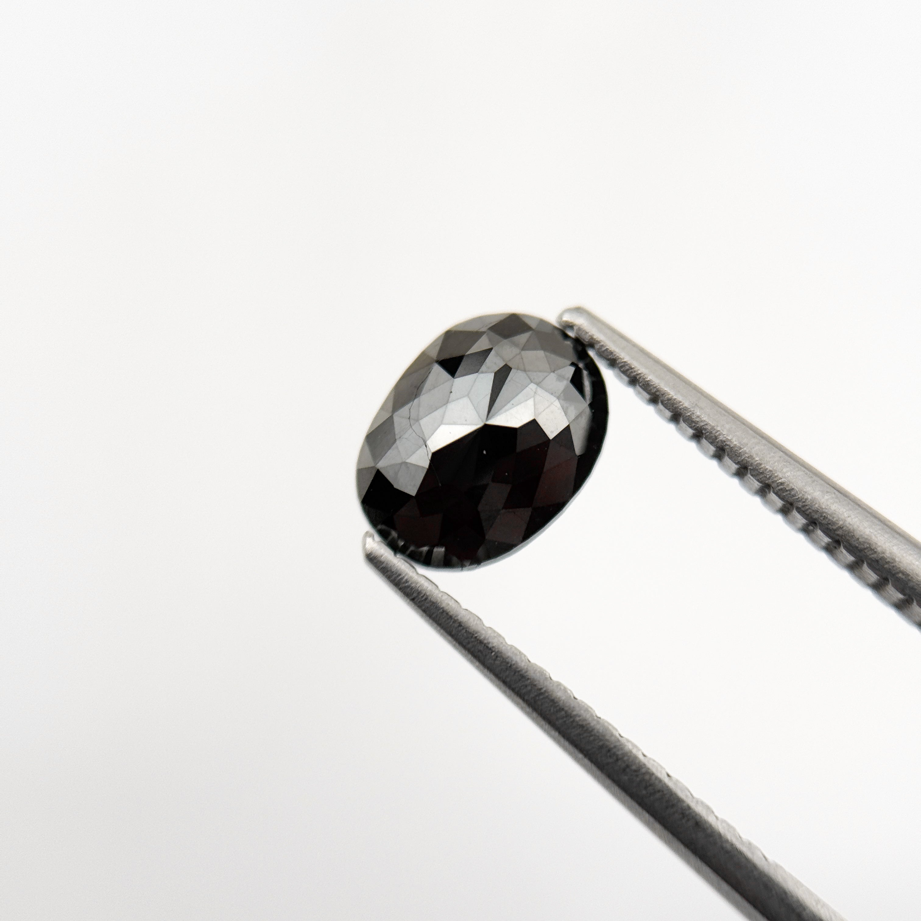 1.43 Ct Oval Rose Cut Black Natural Unique Diamond