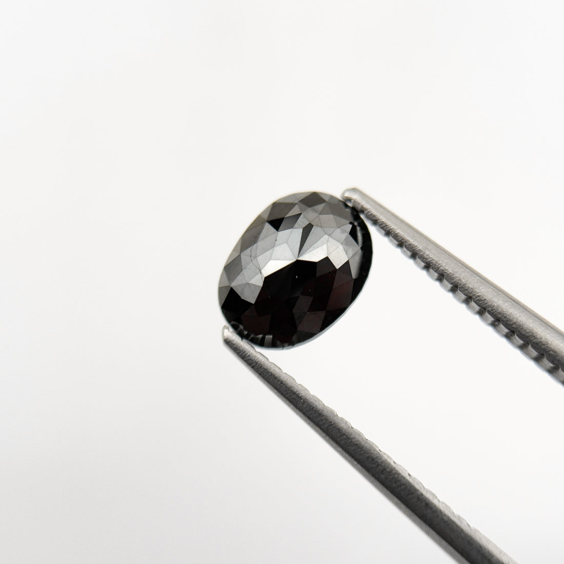 1.43 Ct Oval Rose Cut Black Natural Unique Diamond