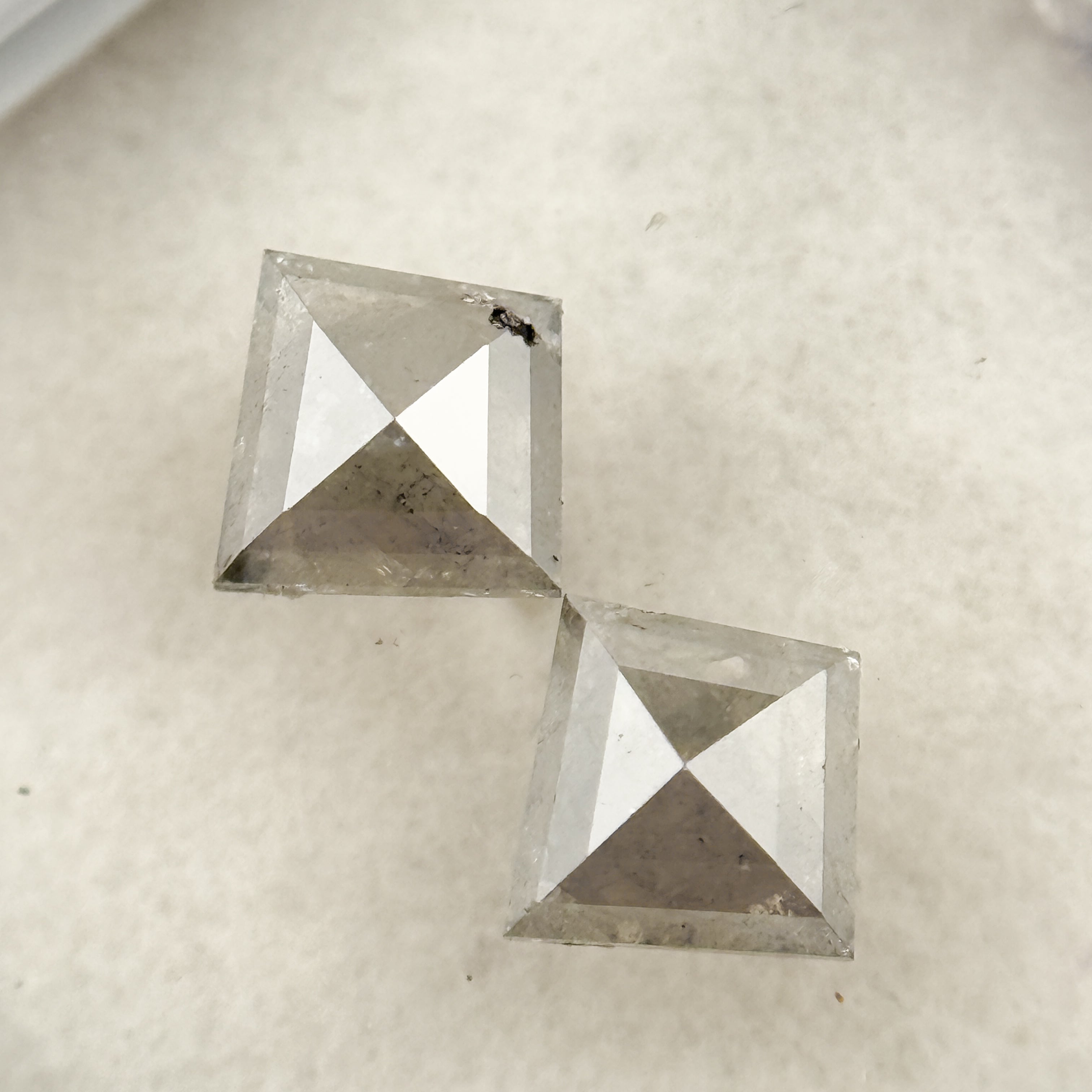1.01 Ct Kite Rose Cut Grey Natural Salt and Pepper Diamond