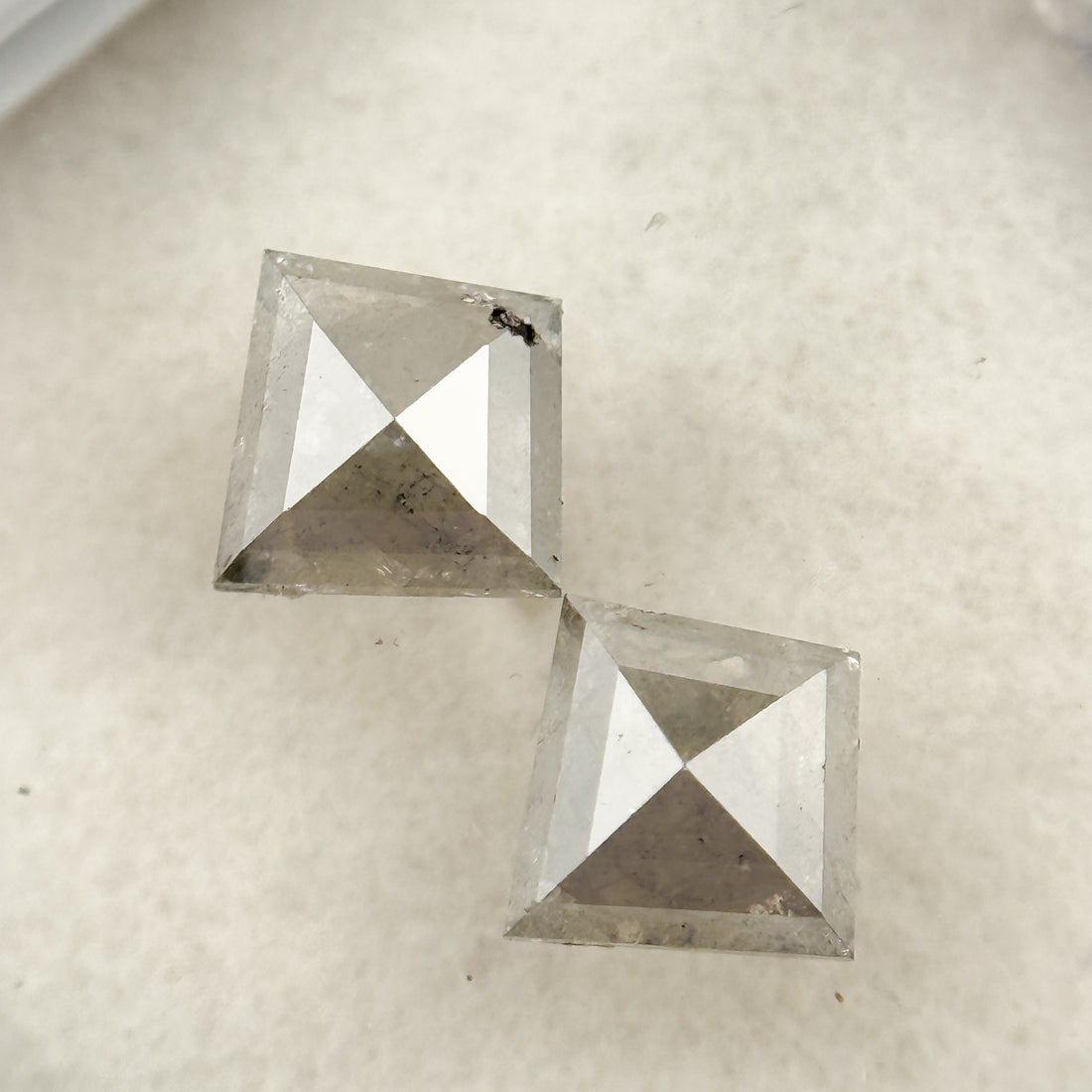 1.01 Ct Kite Rose Cut Grey Natural Salt and Pepper Diamond