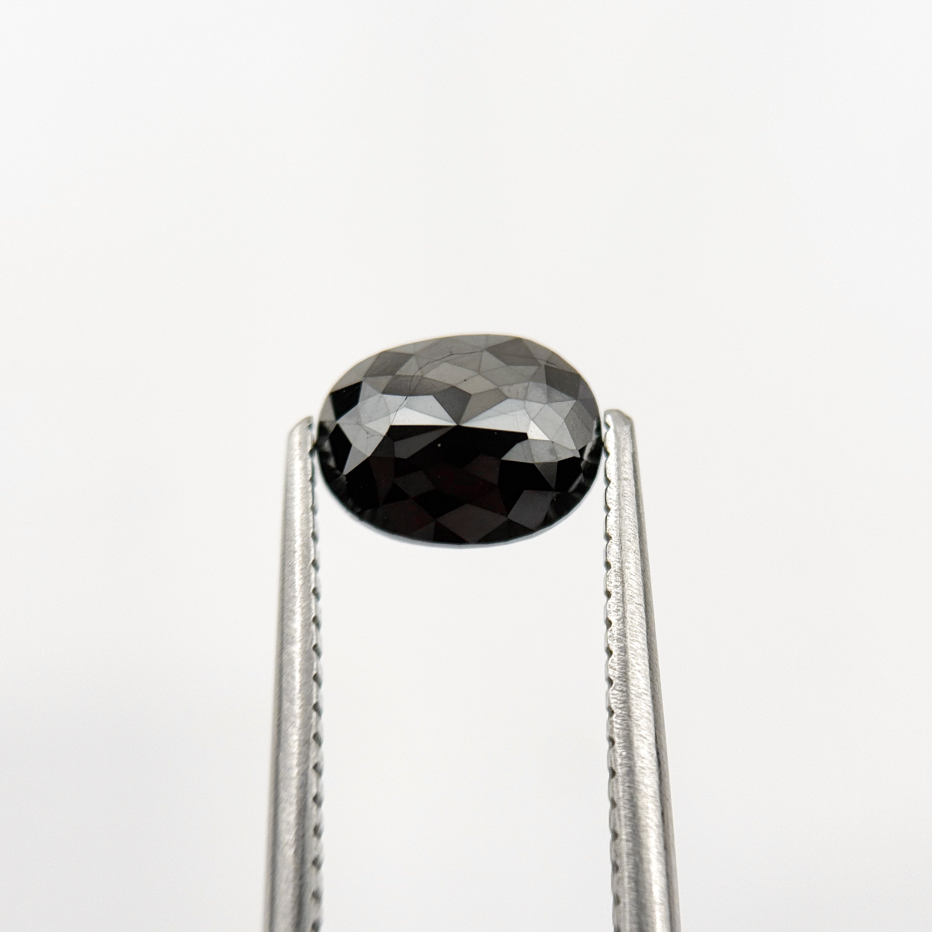 1.43 Ct Oval Rose Cut Black Natural Unique Diamond