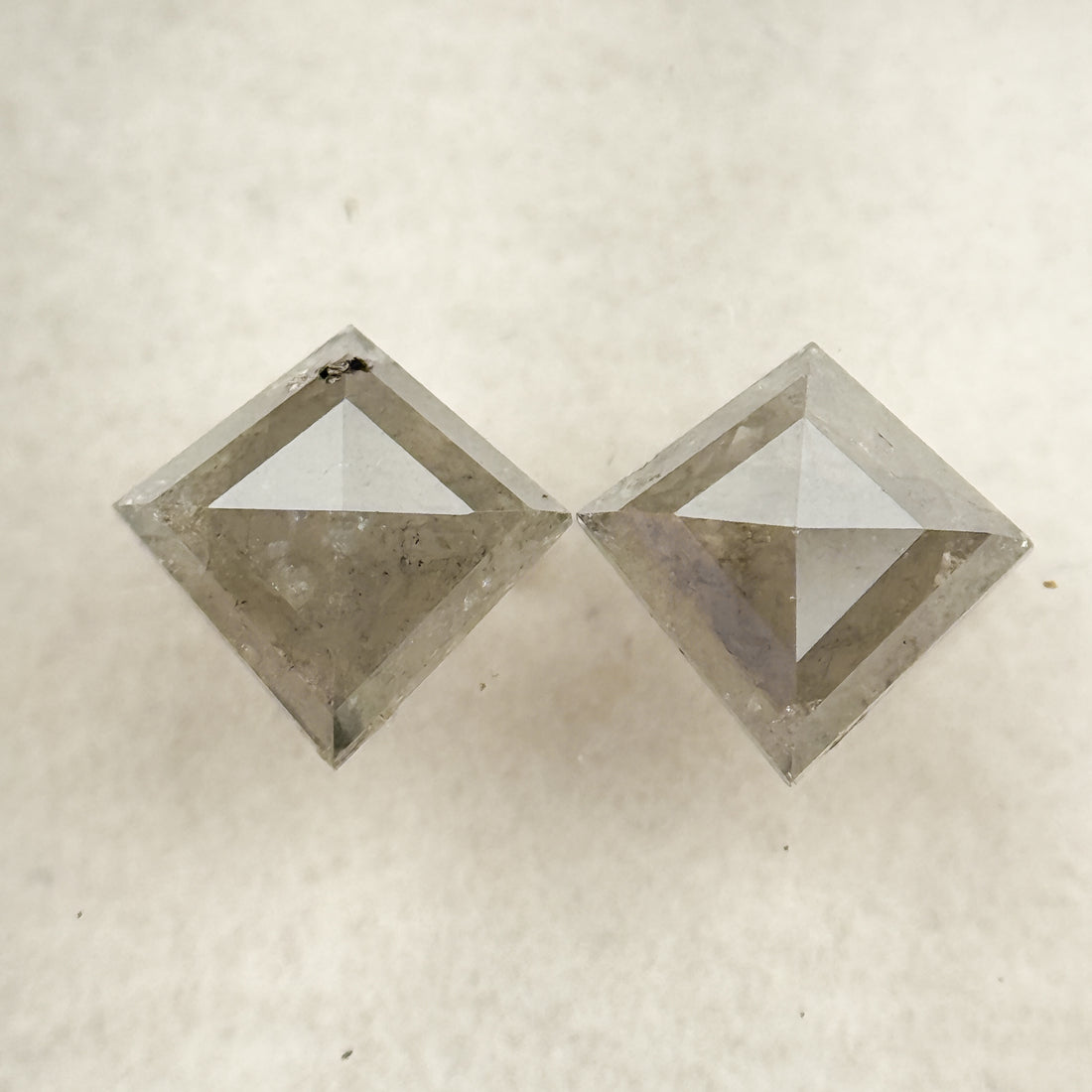 1.01 Ct Kite Rose Cut Grey Natural Salt and Pepper Diamond