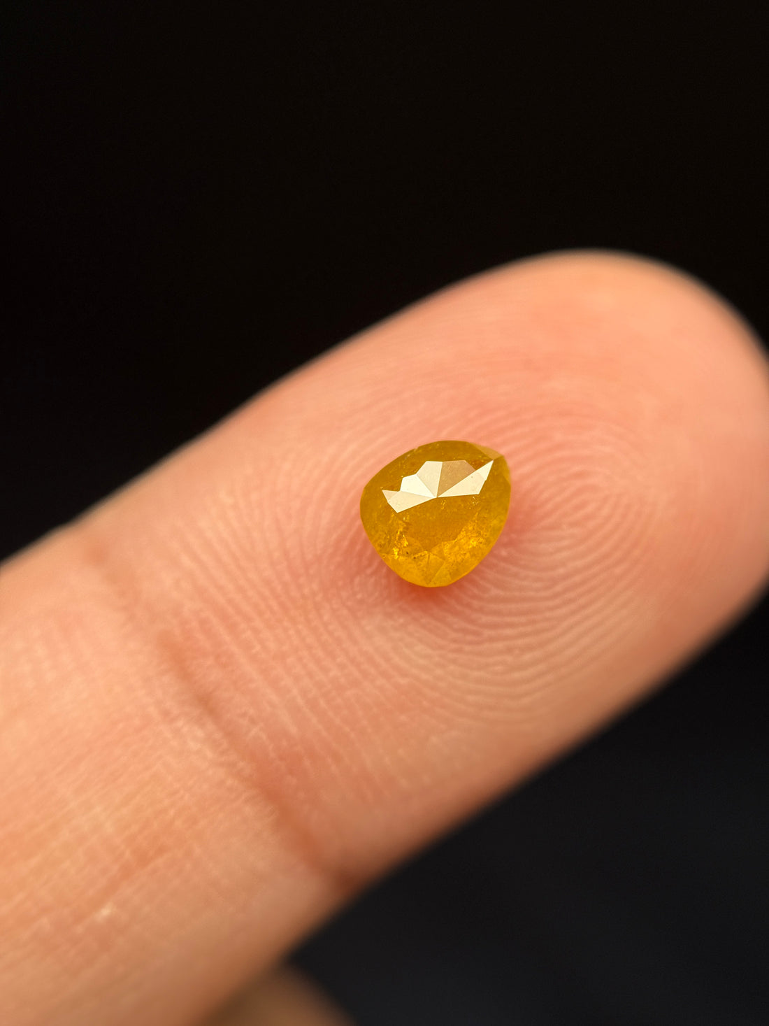 0.68 Ct Pear Rose Cut Yellow Natural beautiful Diamond