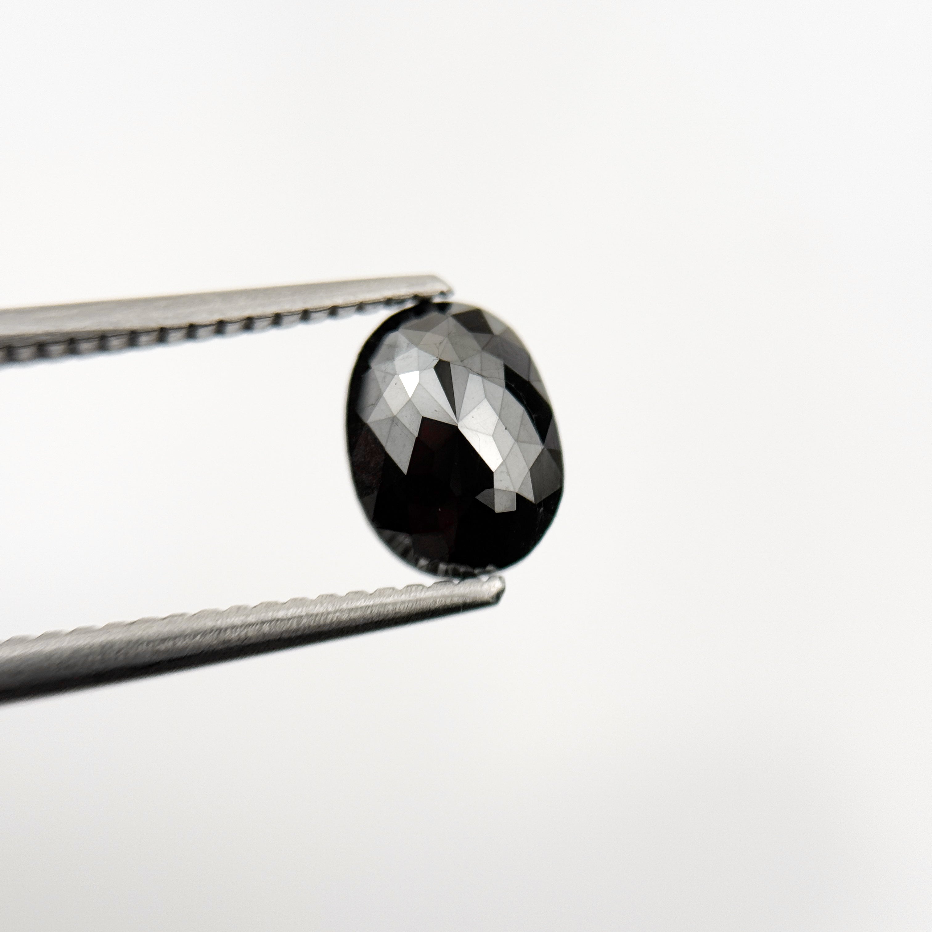 1.43 Ct Oval Rose Cut Black Natural Unique Diamond