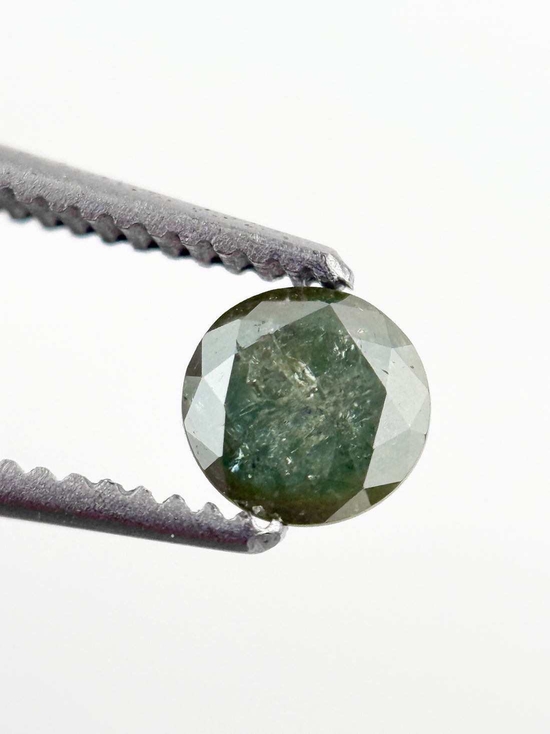 0.39 Ct Round Brilliant Cut Green Natural fancy Minimalist Diamond