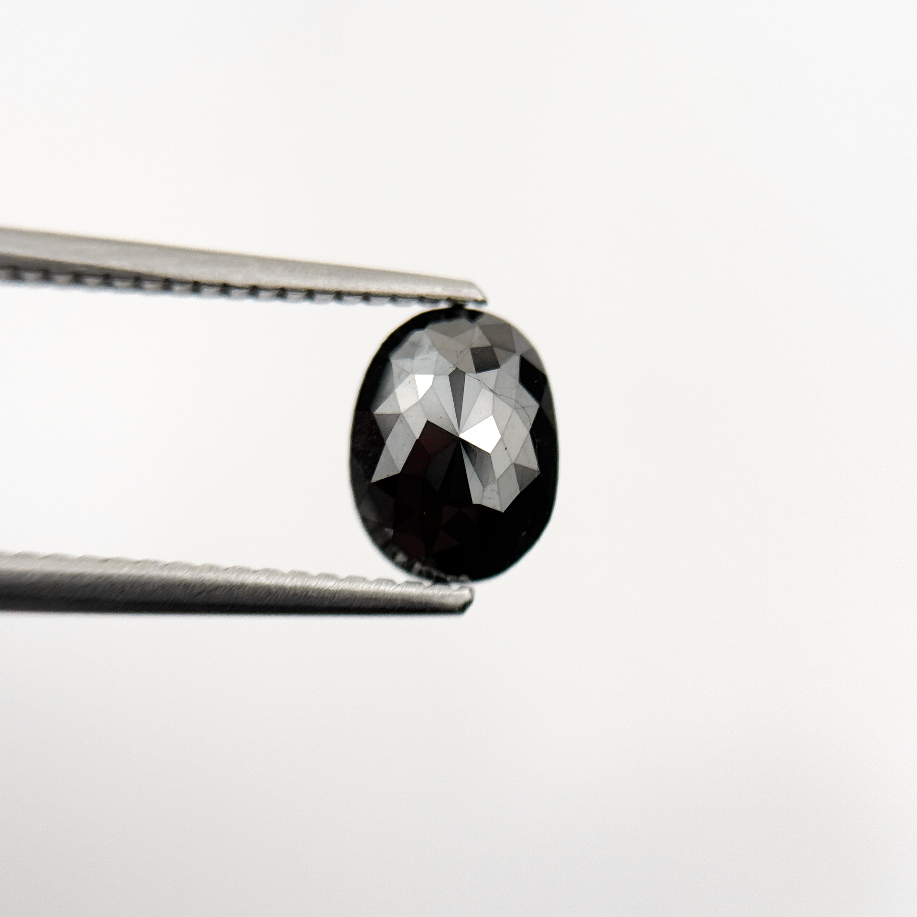 1.43 Ct Oval Rose Cut Black Natural Unique Diamond