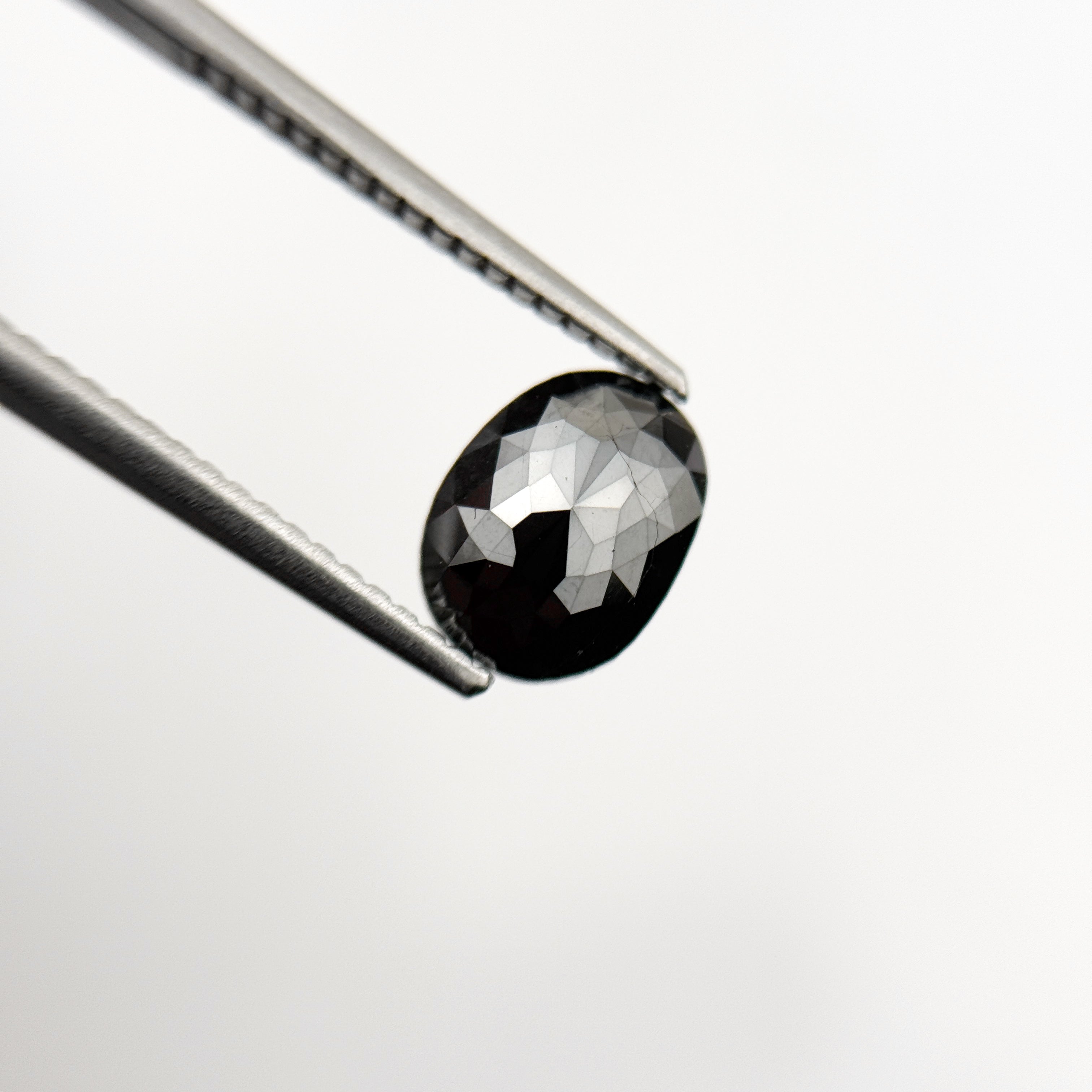 1.43 Ct Oval Rose Cut Black Natural Unique Diamond