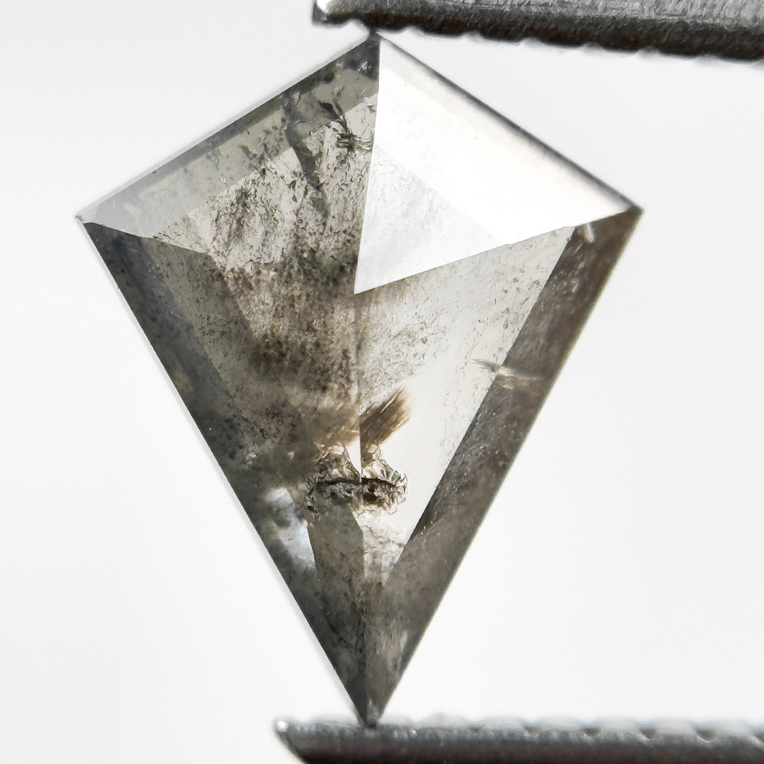 1.02 Ct Kite Rose Cut Grey Natural Salt and Pepper Diamond