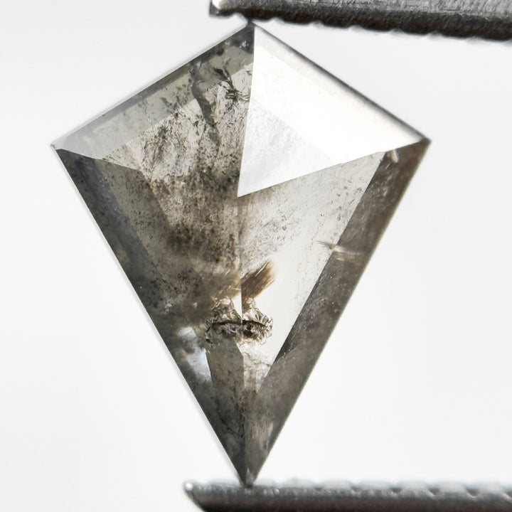 1.02 Ct Kite Rose Cut Grey Natural Salt and Pepper Diamond
