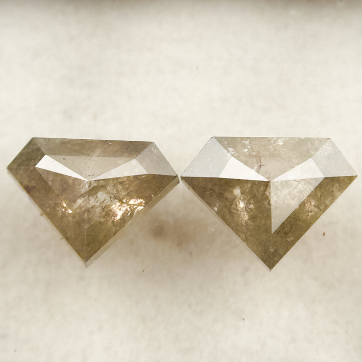 1.71 Ct Pentagon Rose Cut Grey Natural Salt and Pepper Diamond