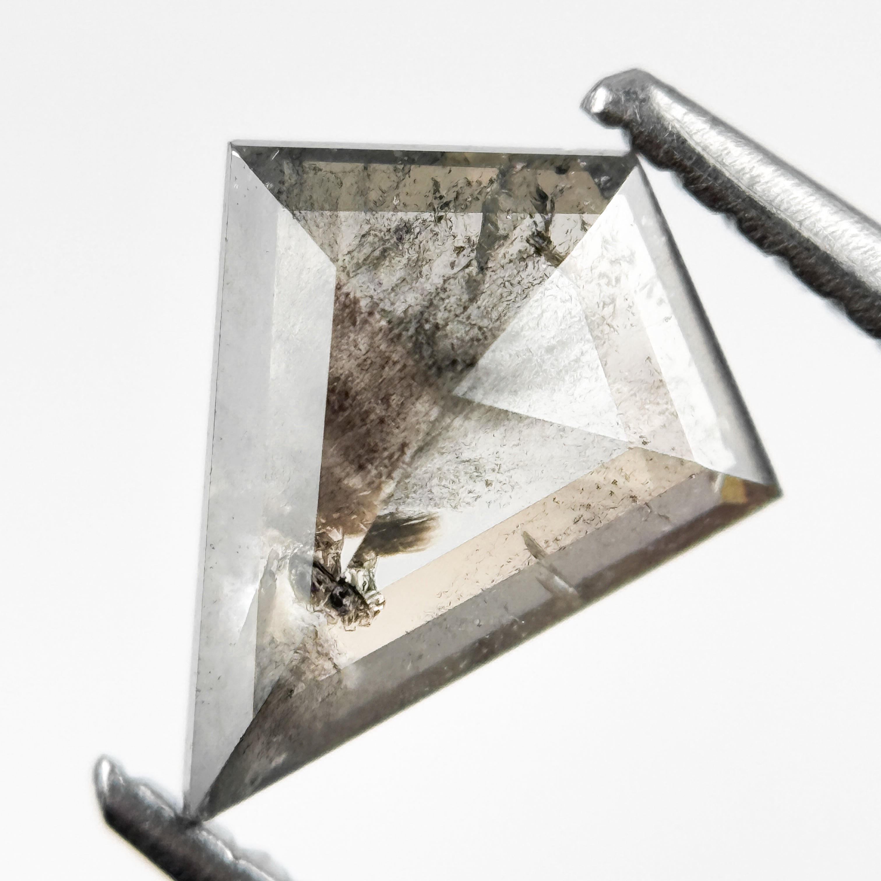 1.02 Ct Kite Rose Cut Grey Natural Salt and Pepper Diamond