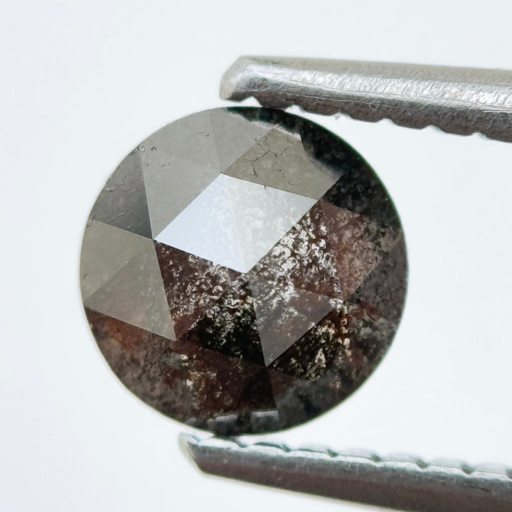 0.82 Ct Round Rose Cut Grey Natural Fancy Diamond