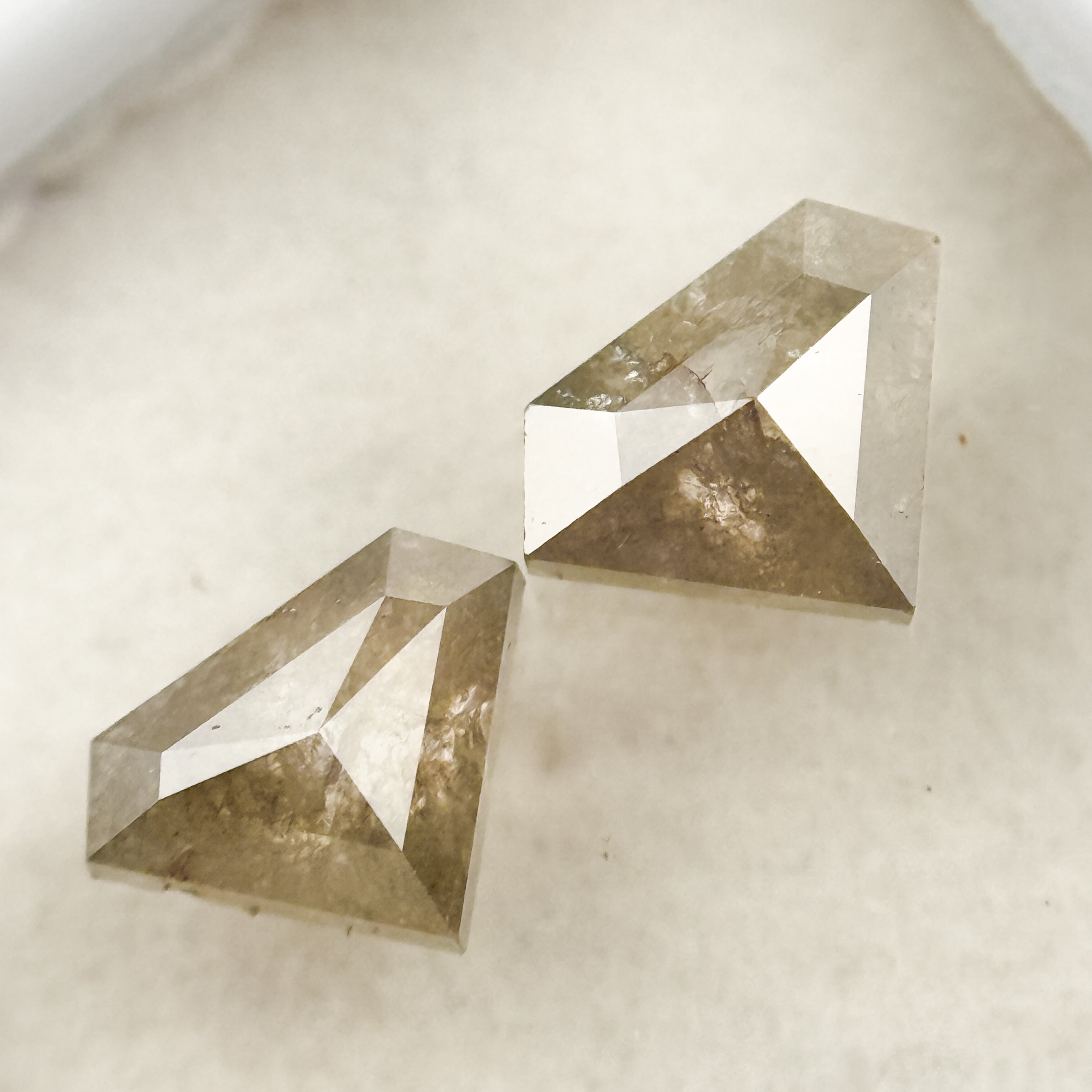 1.71 Ct Pentagon Rose Cut Grey Natural Salt and Pepper Diamond