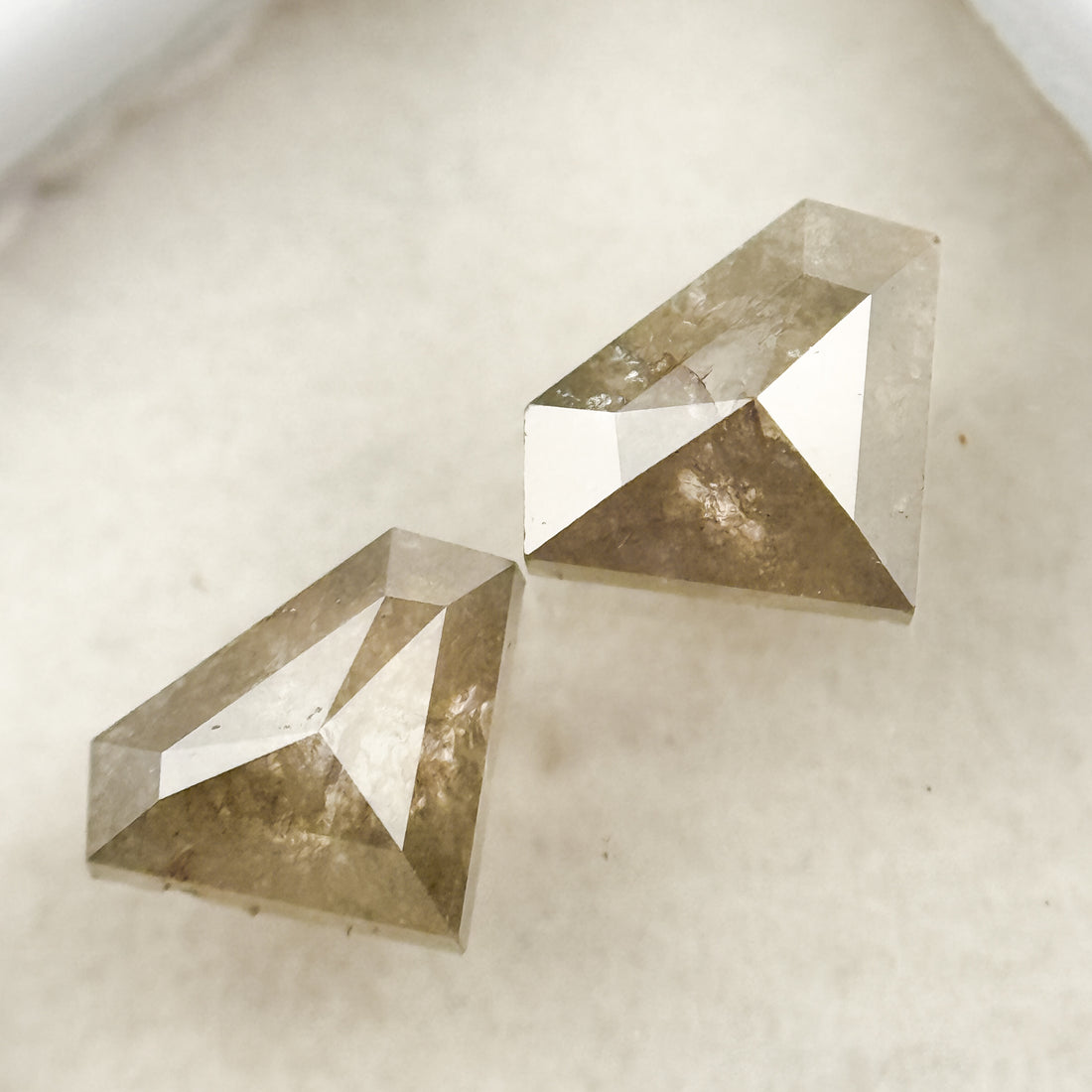 1.71 Ct Pentagon Rose Cut Grey Natural Salt and Pepper Diamond
