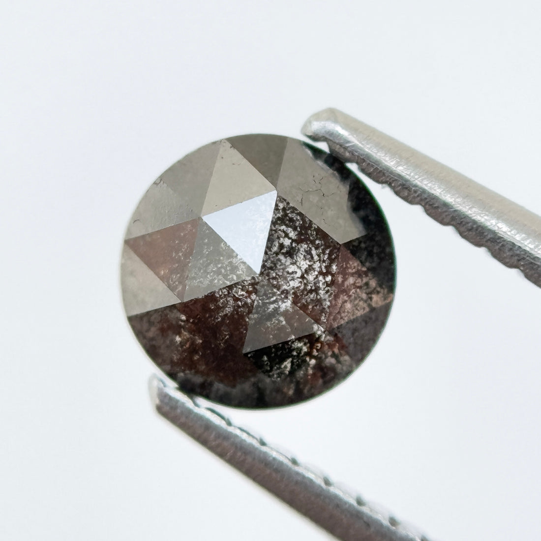 0.82 Ct Round Rose Cut Grey Natural Fancy Diamond