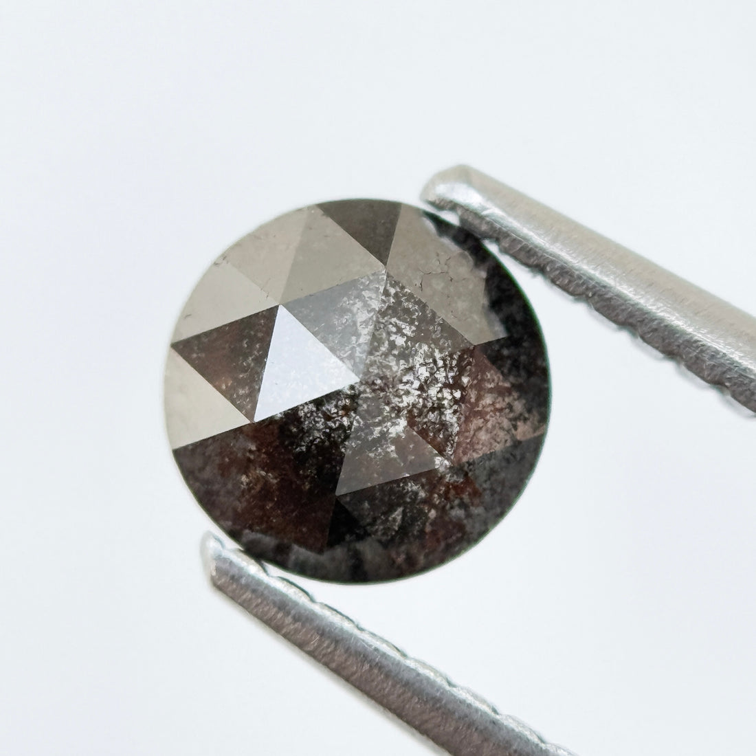 0.82 Ct Round Rose Cut Grey Natural Fancy Diamond