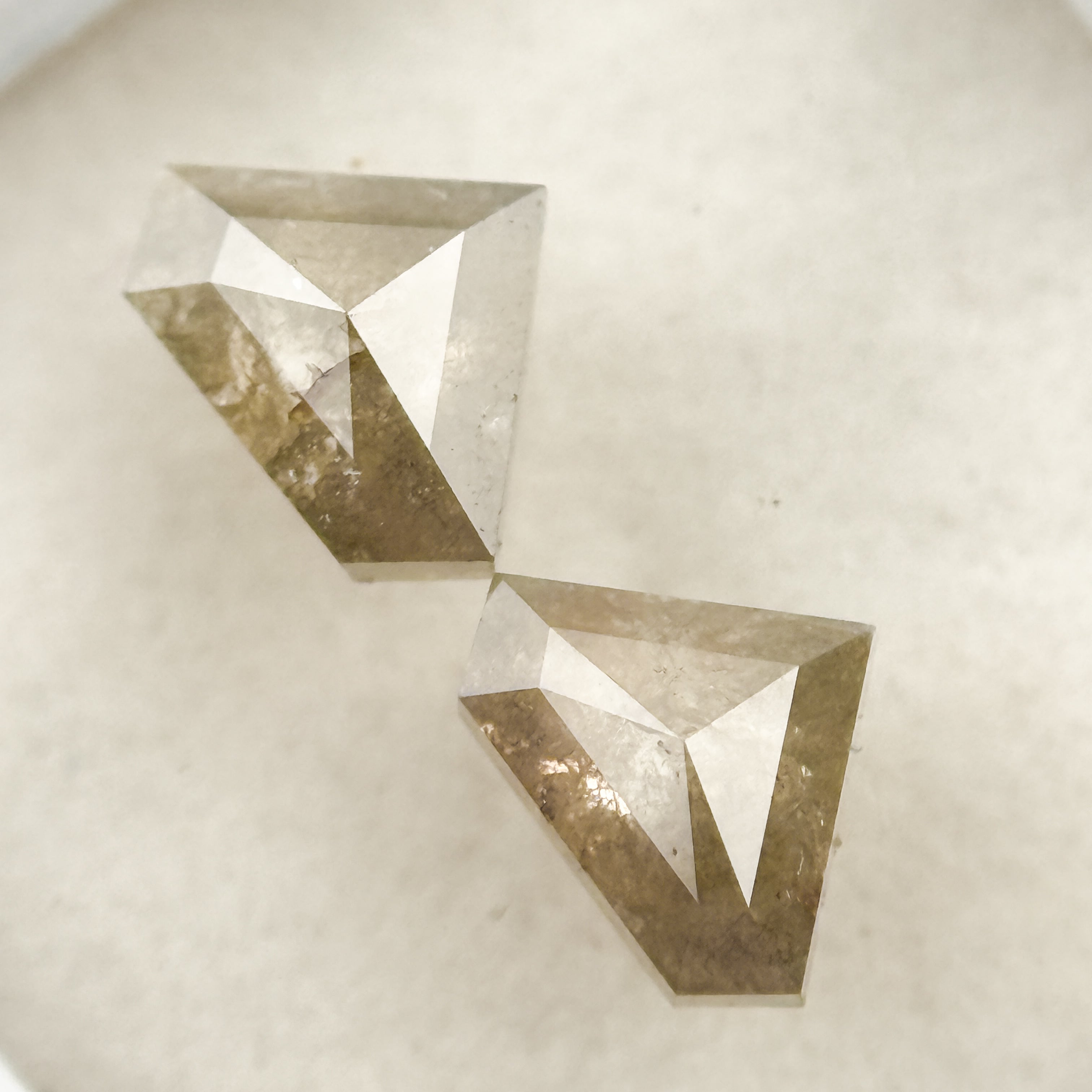 1.71 Ct Pentagon Rose Cut Grey Natural Salt and Pepper Diamond