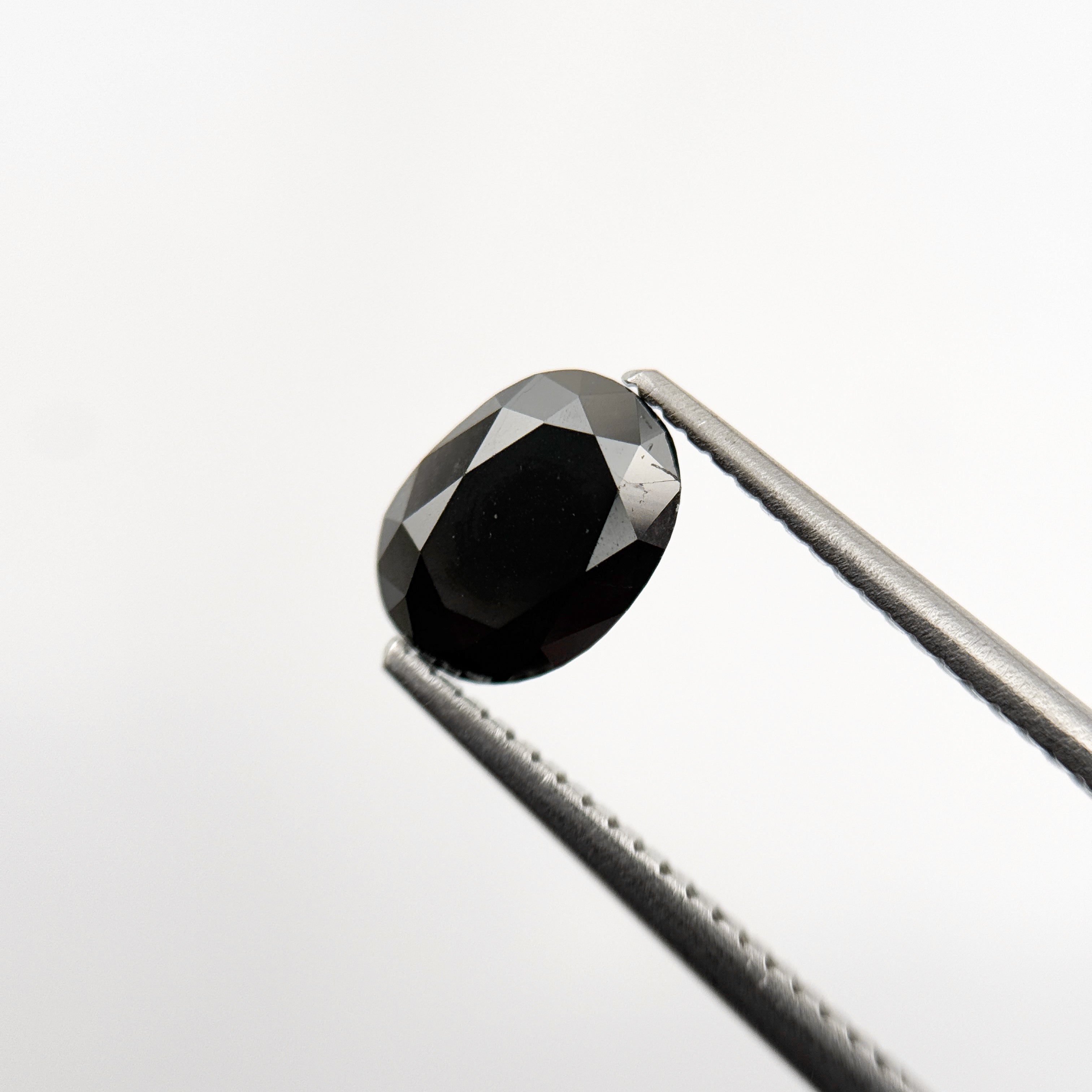 1.43 Ct Oval Rose Cut Black Natural Unique Diamond