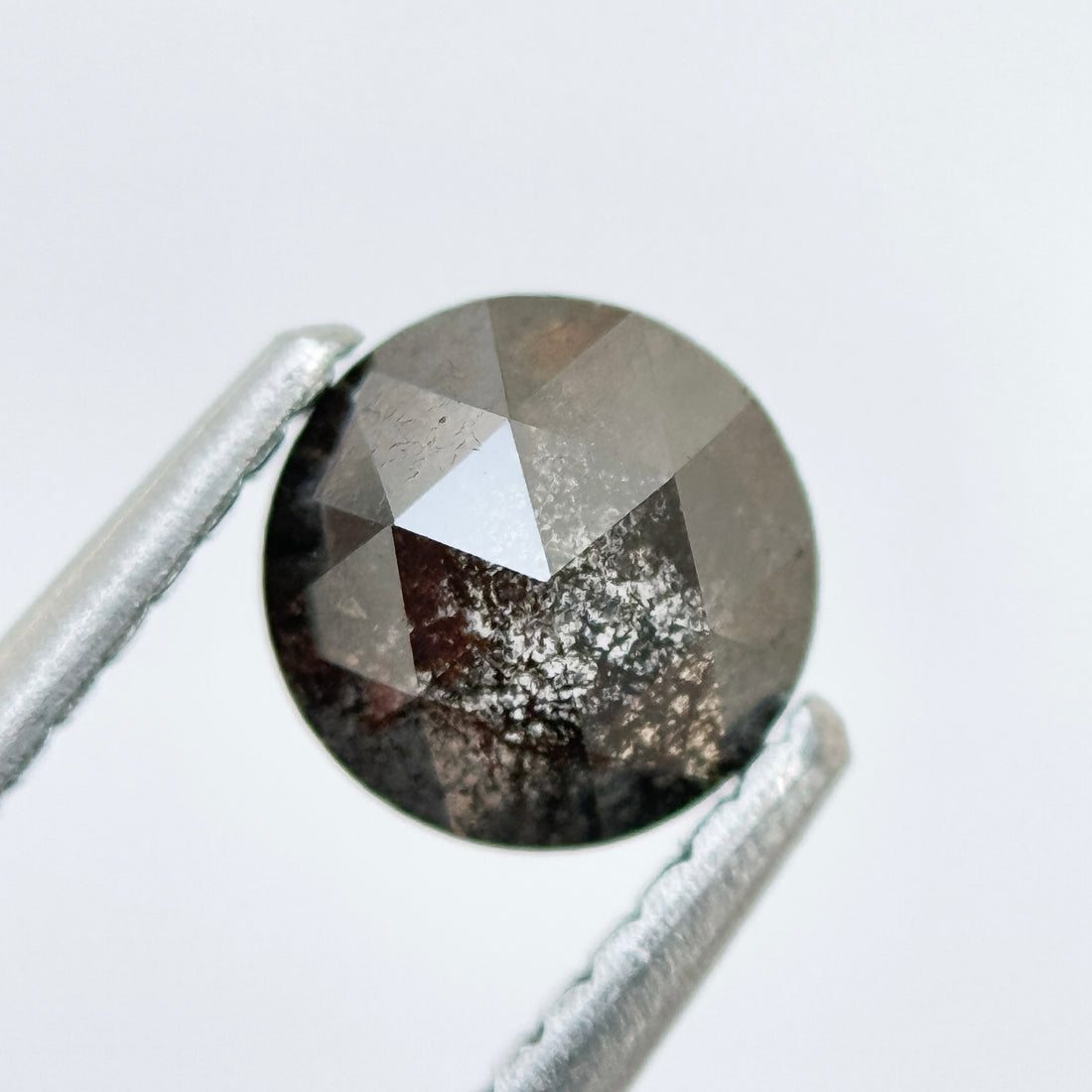 0.82 Ct Round Rose Cut Grey Natural Fancy Diamond