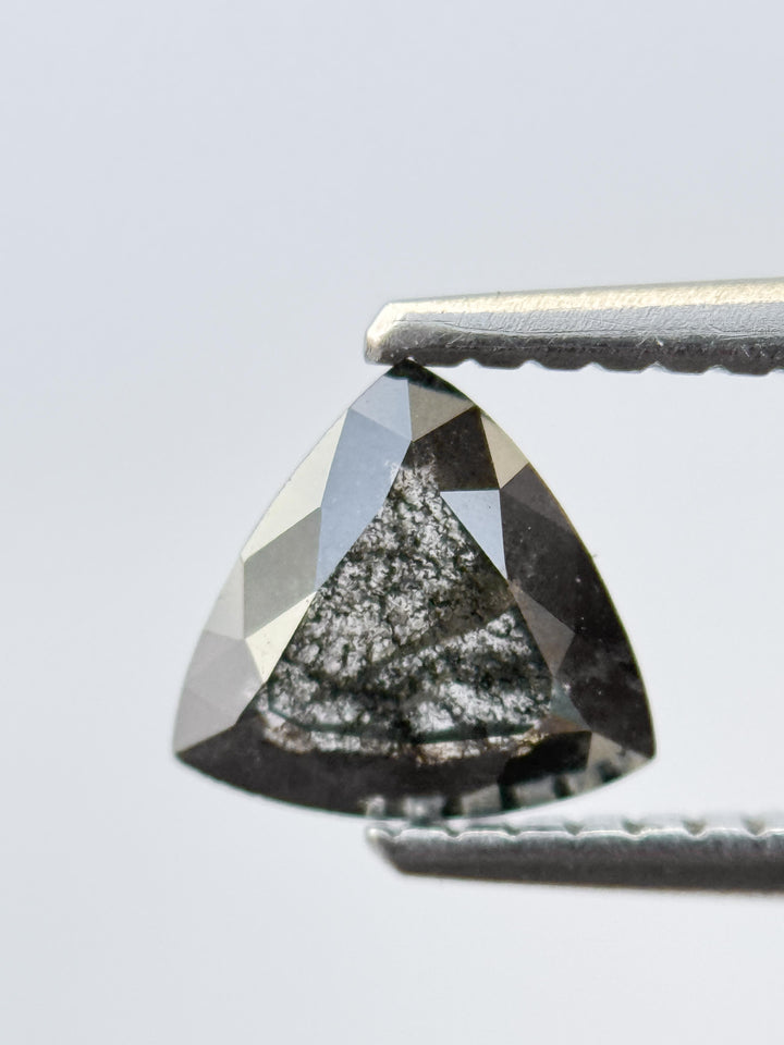 0.63 Ct Triangle Rose Cut Grey Natural Salt and Pepper Diamond
