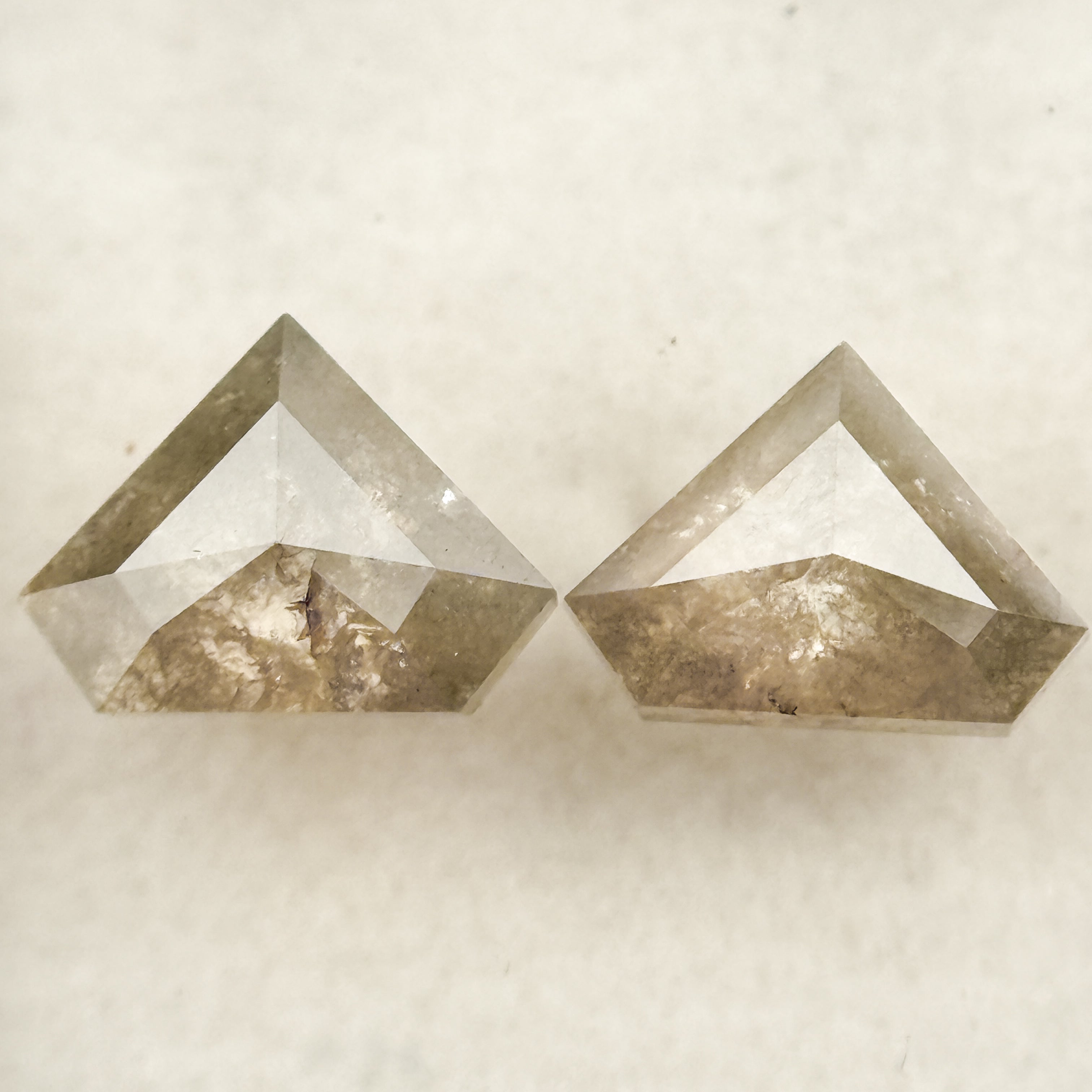 1.71 Ct Pentagon Rose Cut Grey Natural Salt and Pepper Diamond