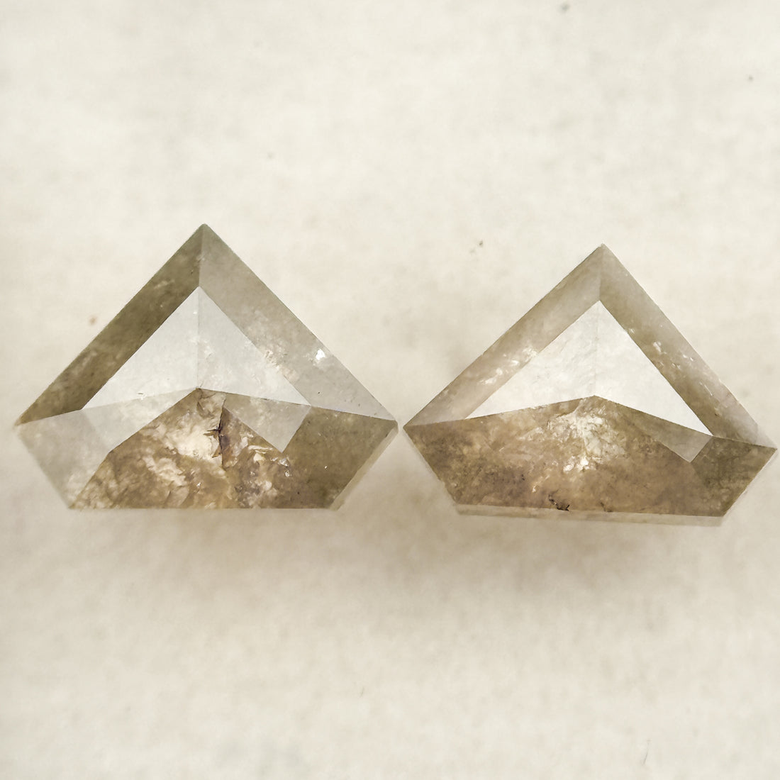 1.71 Ct Pentagon Rose Cut Grey Natural Salt and Pepper Diamond