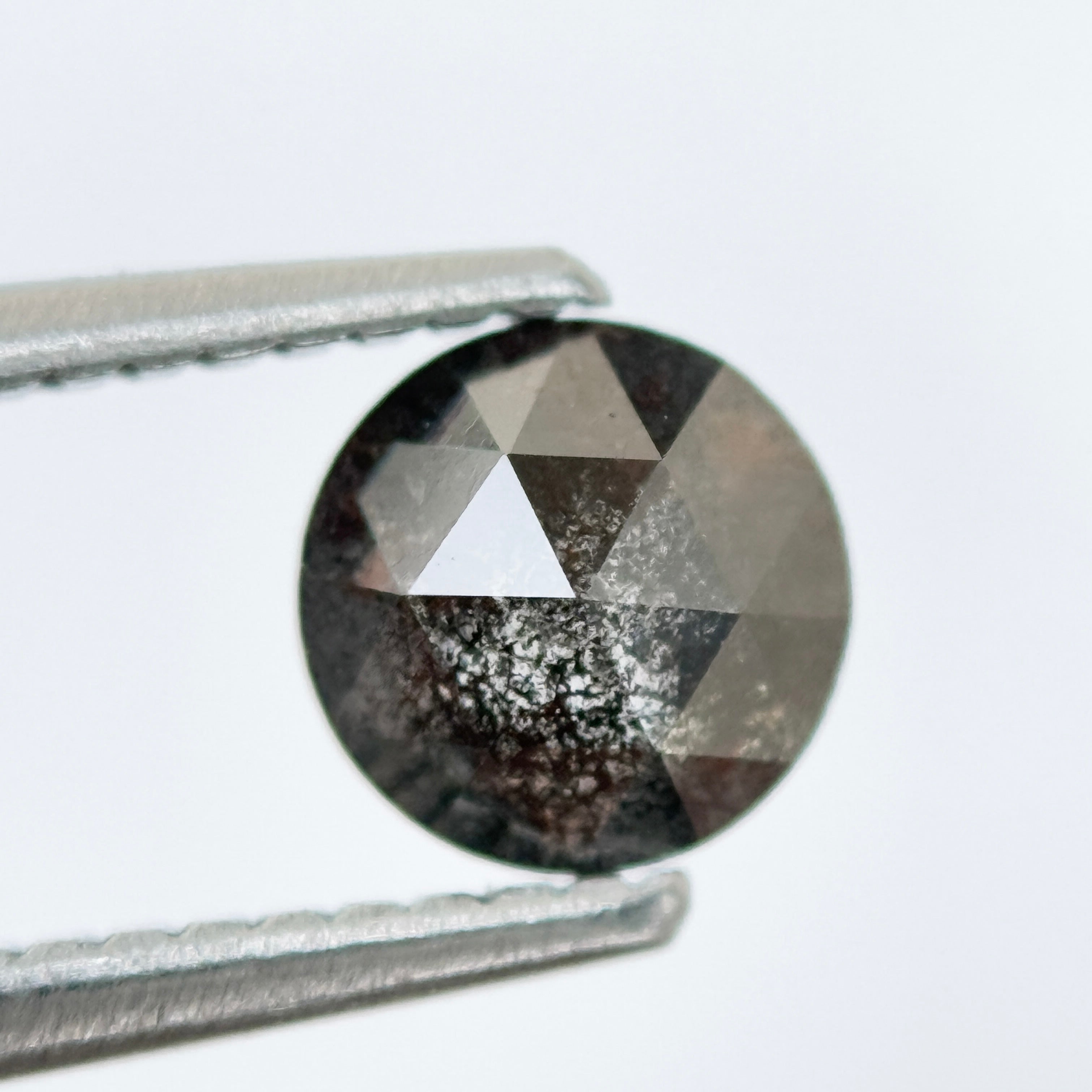 0.82 Ct Round Rose Cut Grey Natural Fancy Diamond
