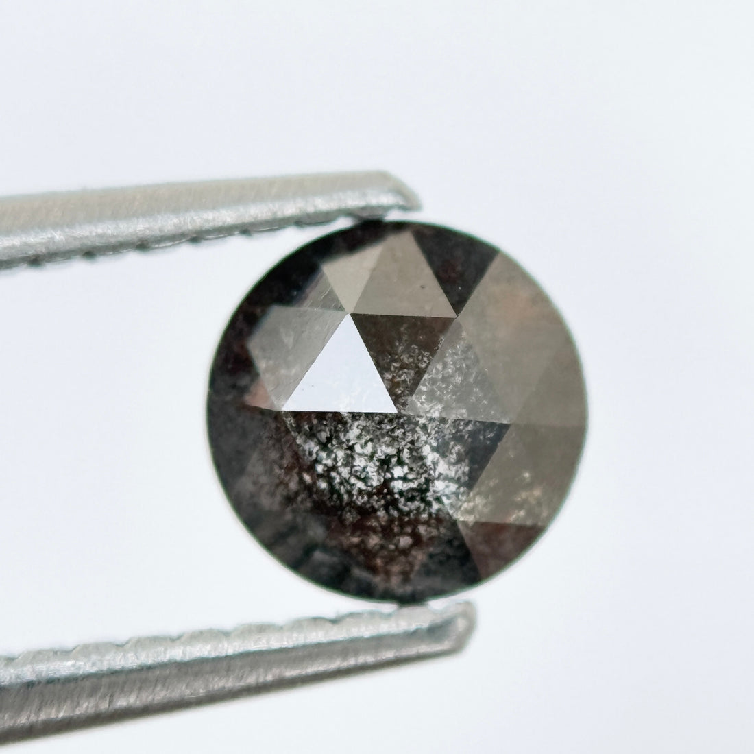 0.82 Ct Round Rose Cut Grey Natural Fancy Diamond