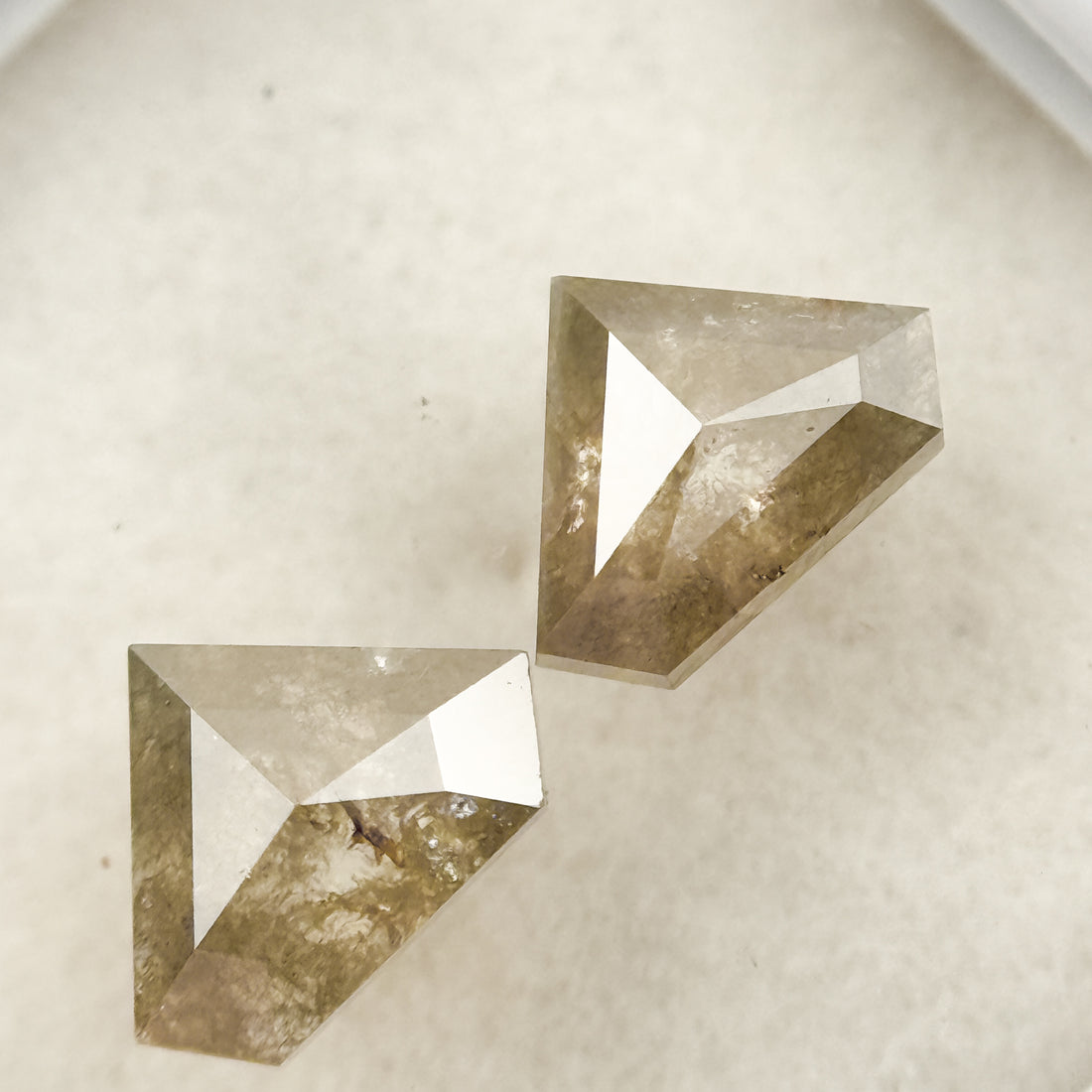 1.71 Ct Pentagon Rose Cut Grey Natural Salt and Pepper Diamond