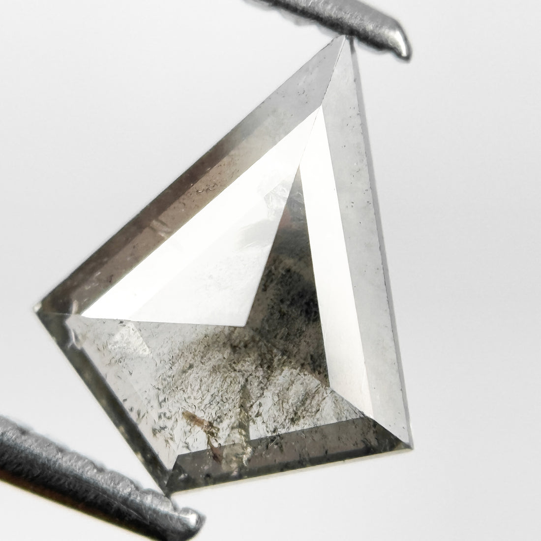 1.02 Ct Kite Rose Cut Grey Natural Salt and Pepper Diamond