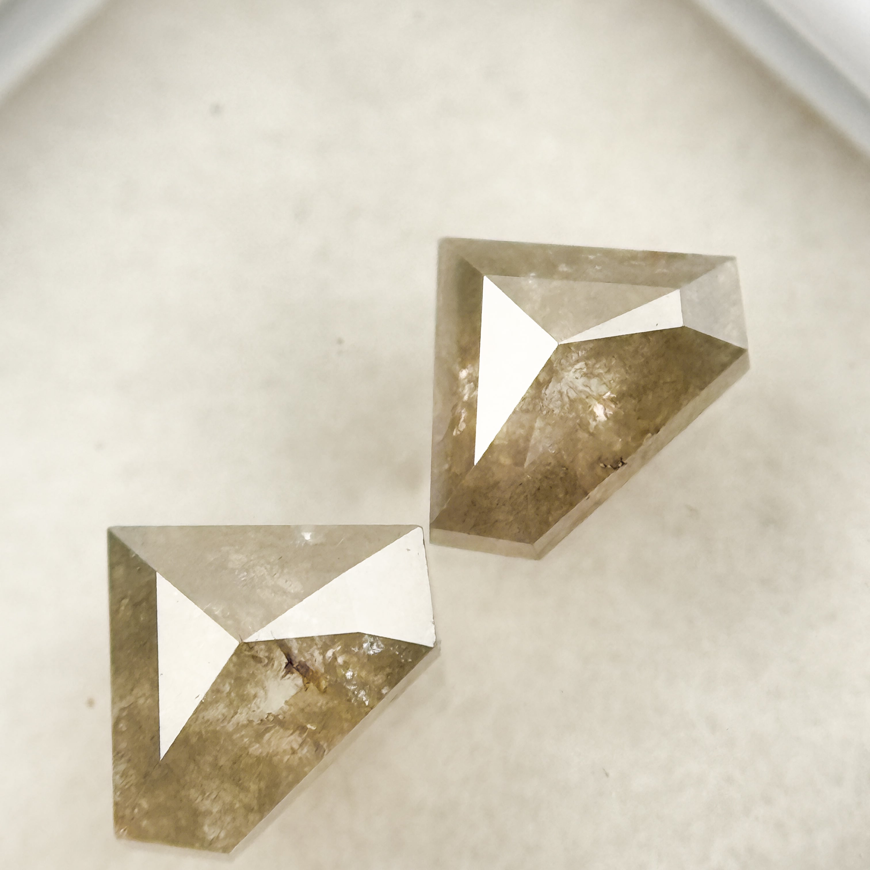1.71 Ct Pentagon Rose Cut Grey Natural Salt and Pepper Diamond