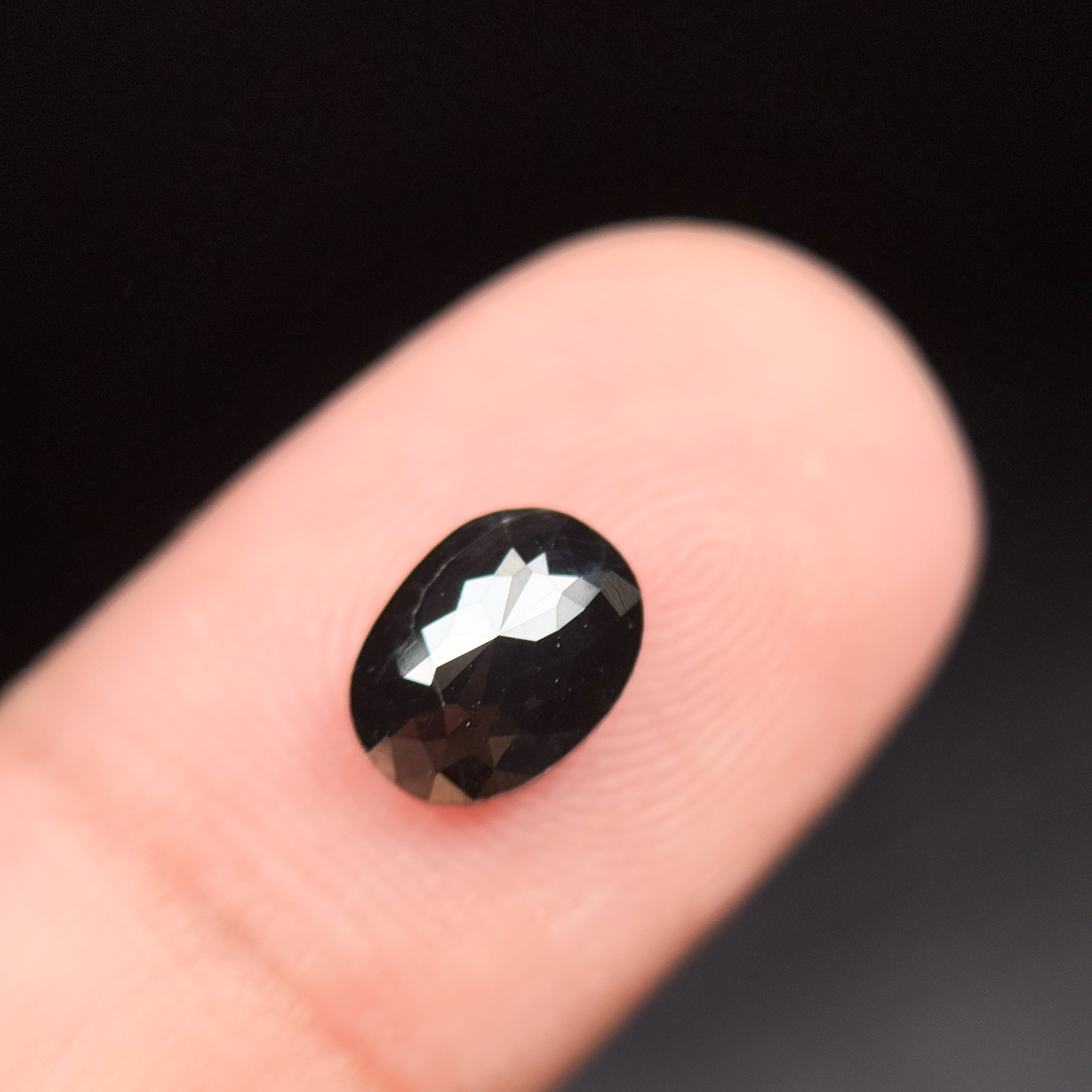 1.43 Ct Oval Rose Cut Black Natural Unique Diamond