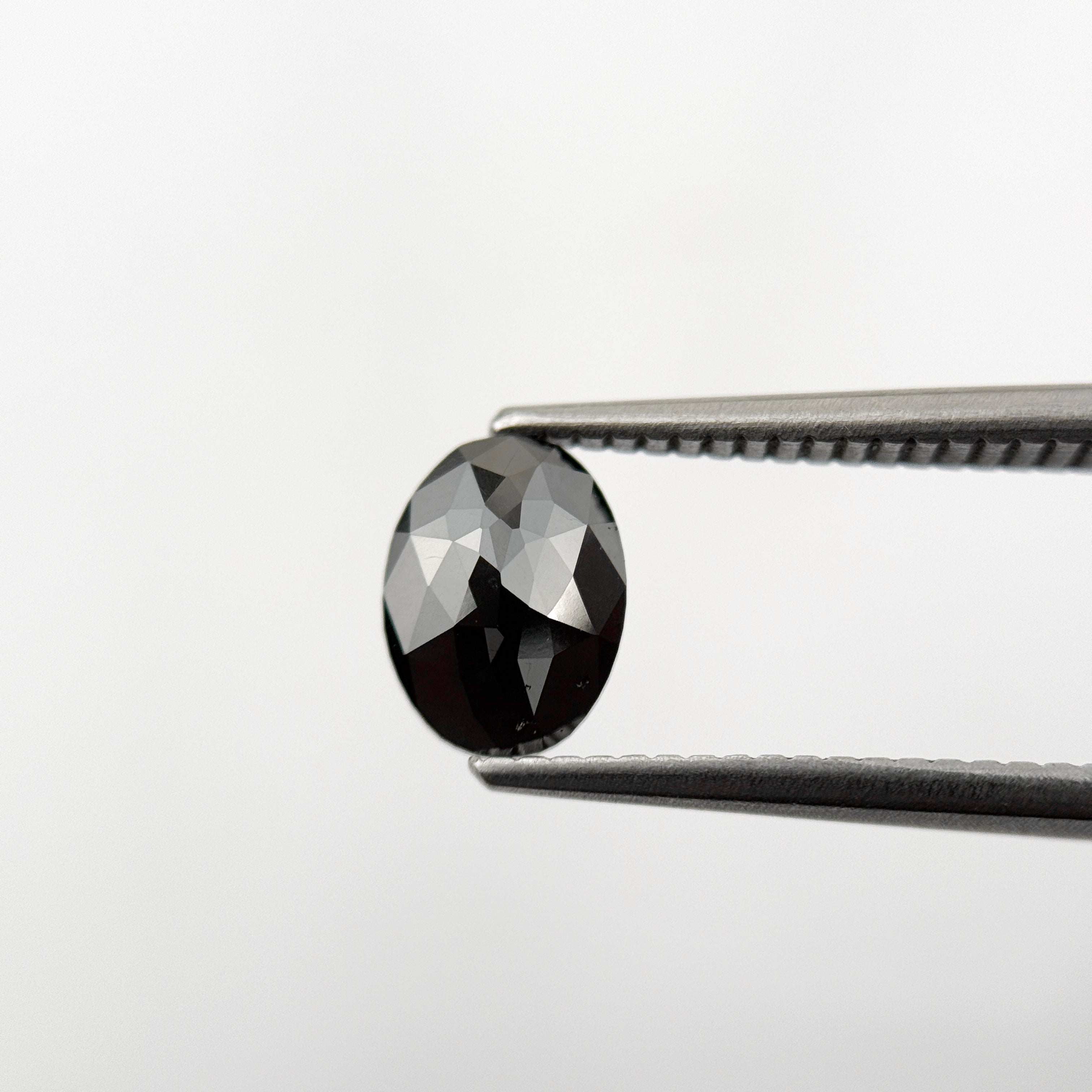 1.18 Ct Oval Rose Cut Black Natural Fancy Diamond