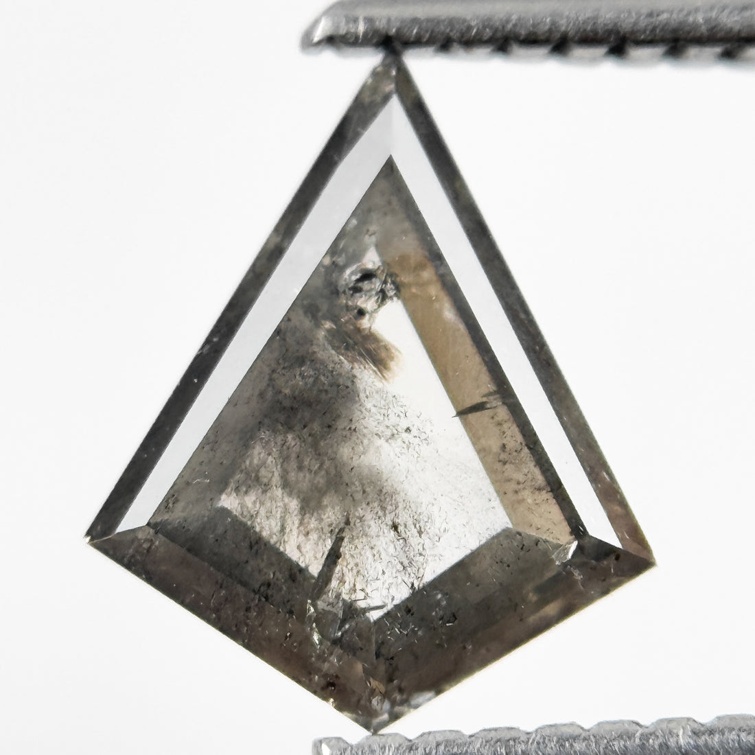 1.02 Ct Kite Rose Cut Grey Natural Salt and Pepper Diamond
