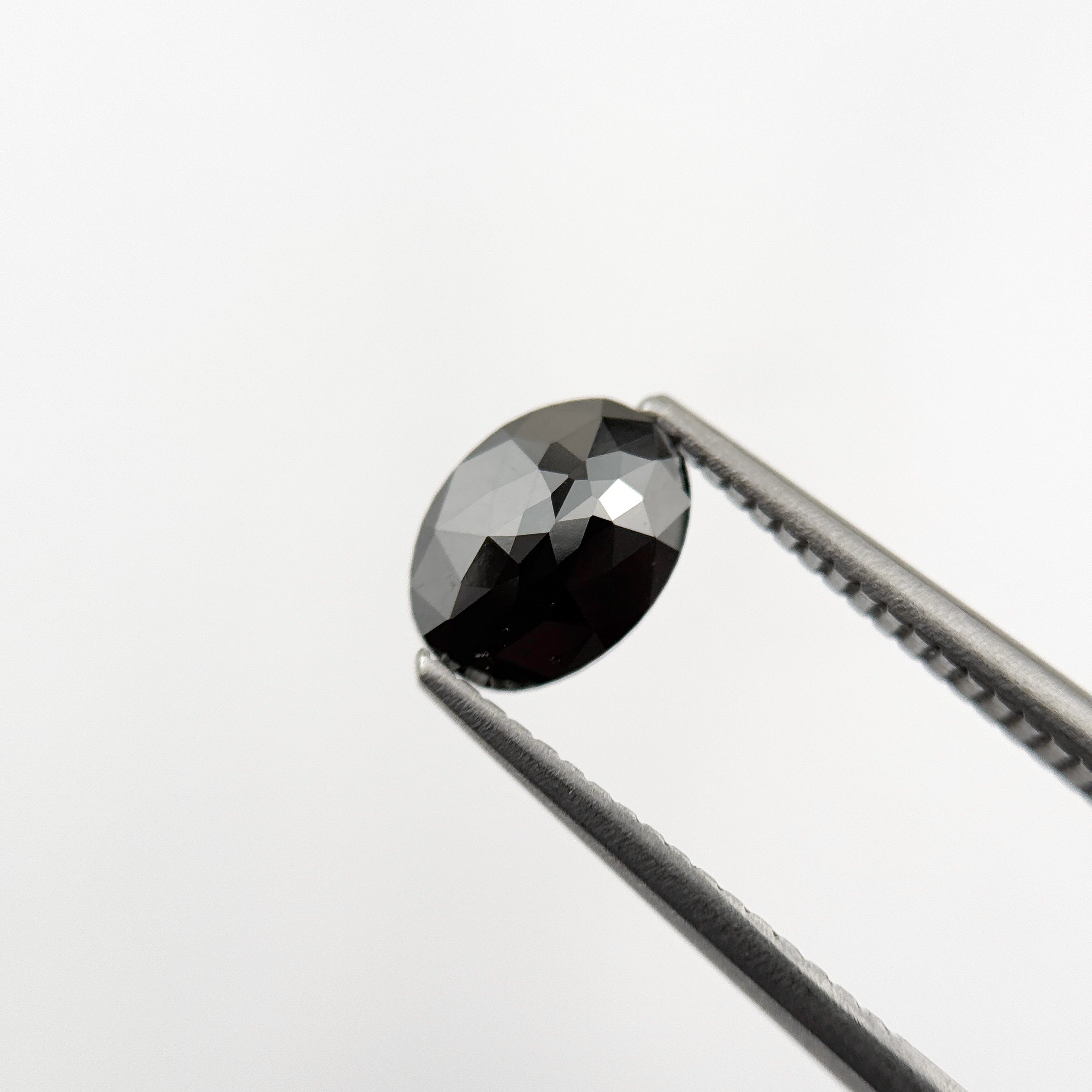 1.18 Ct Oval Rose Cut Black Natural Fancy Diamond