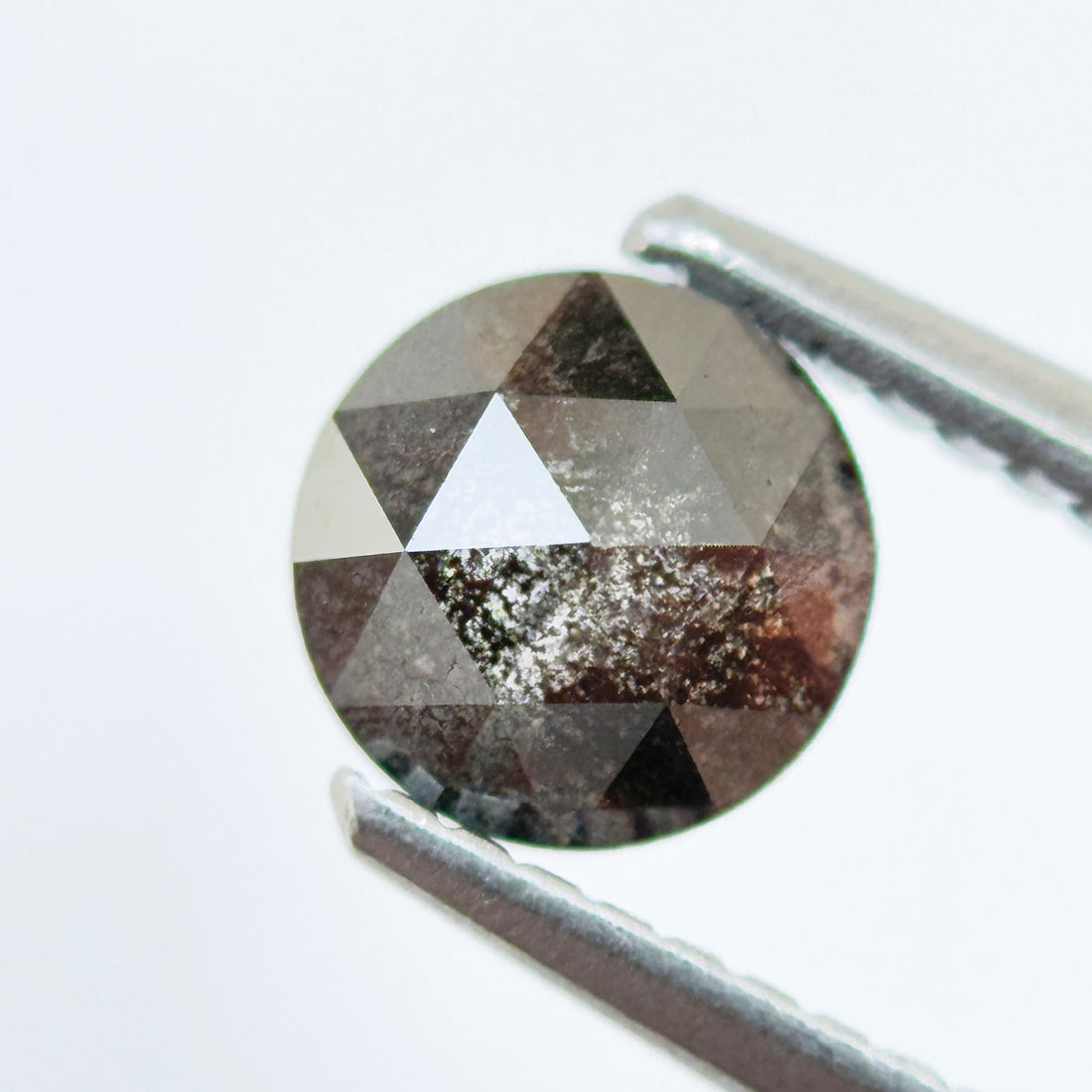 0.82 Ct Round Rose Cut Grey Natural Fancy Diamond