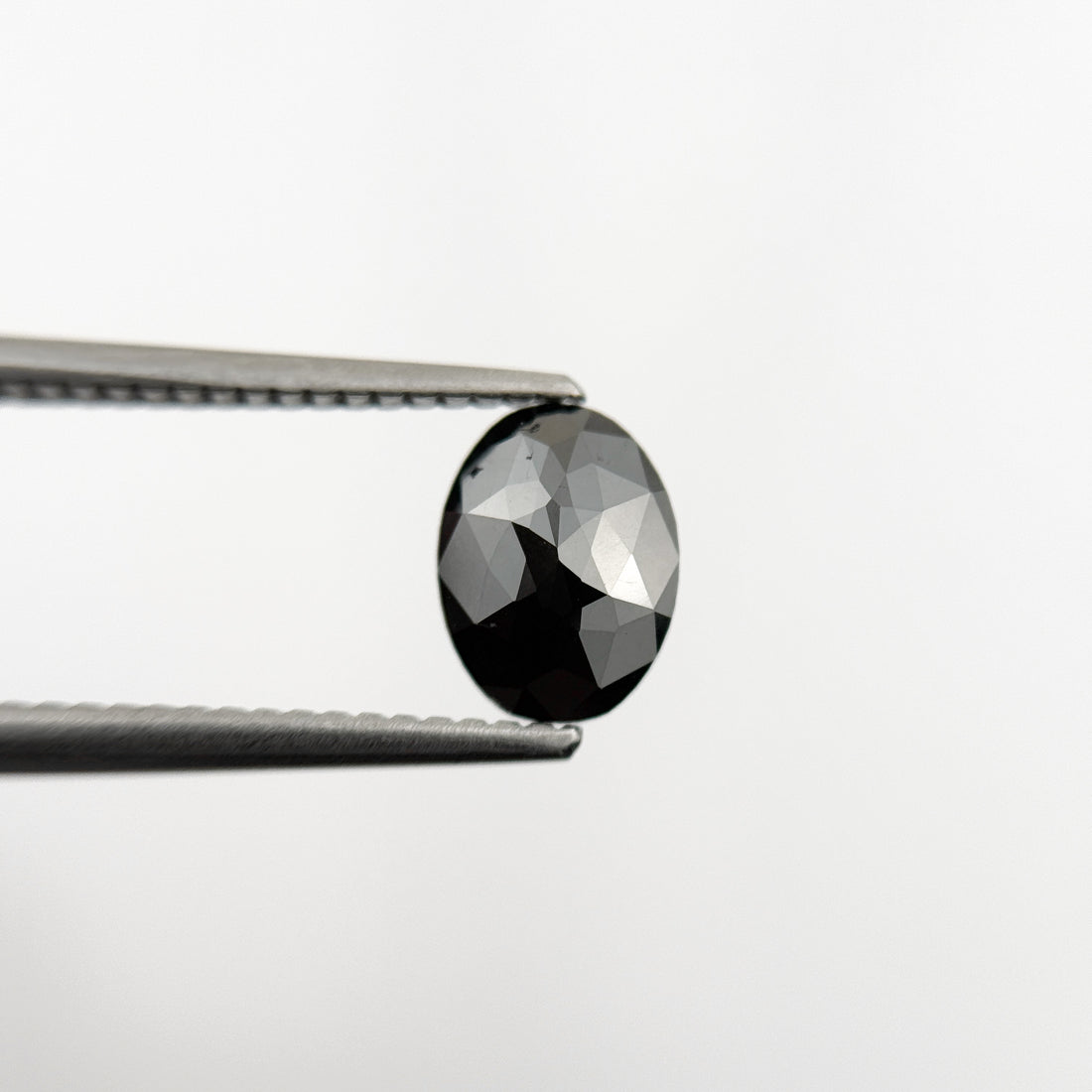 1.18 Ct Oval Rose Cut Black Natural Fancy Diamond