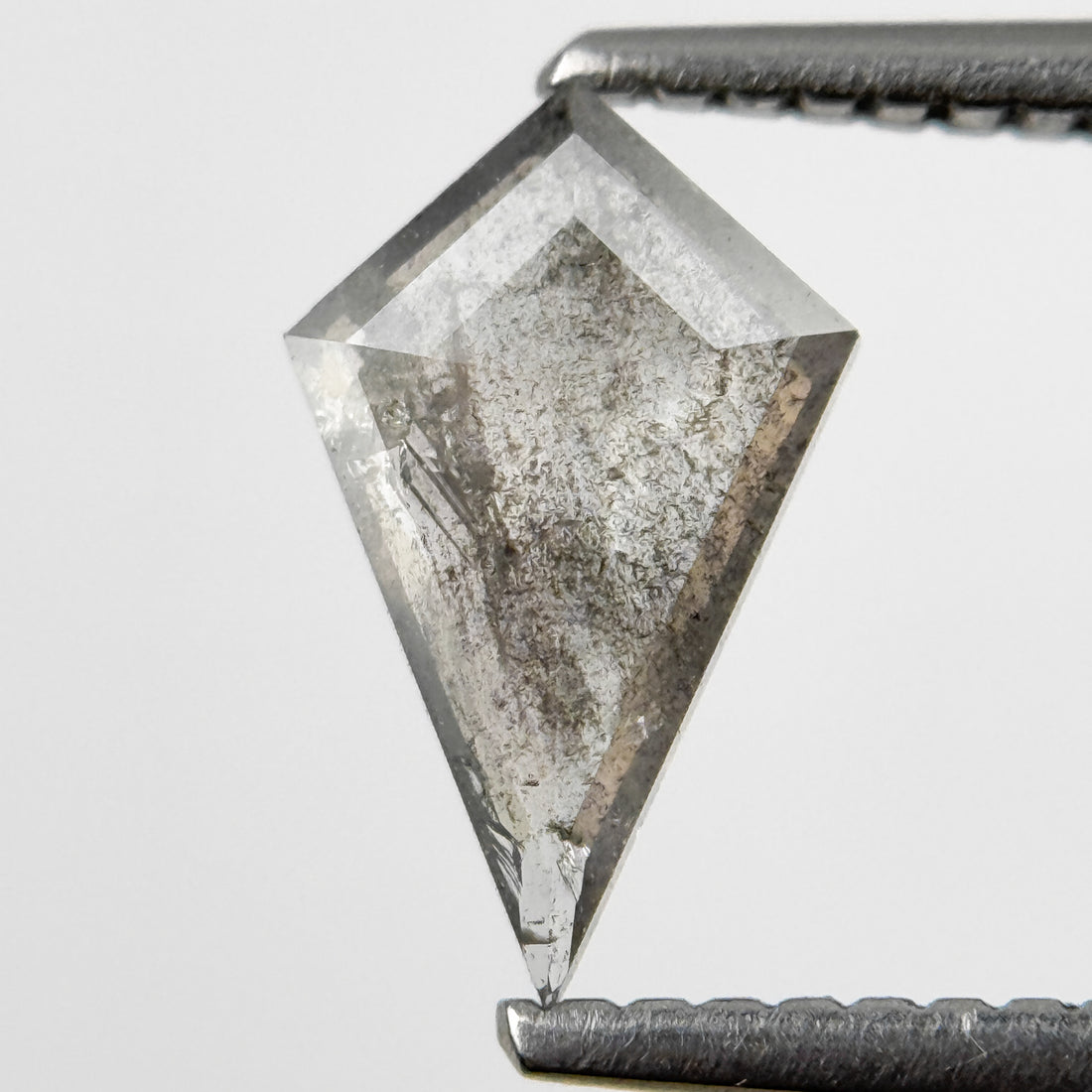 0.71 Ct Kite Rose Cut Grey Natural Salt and Pepper Diamond