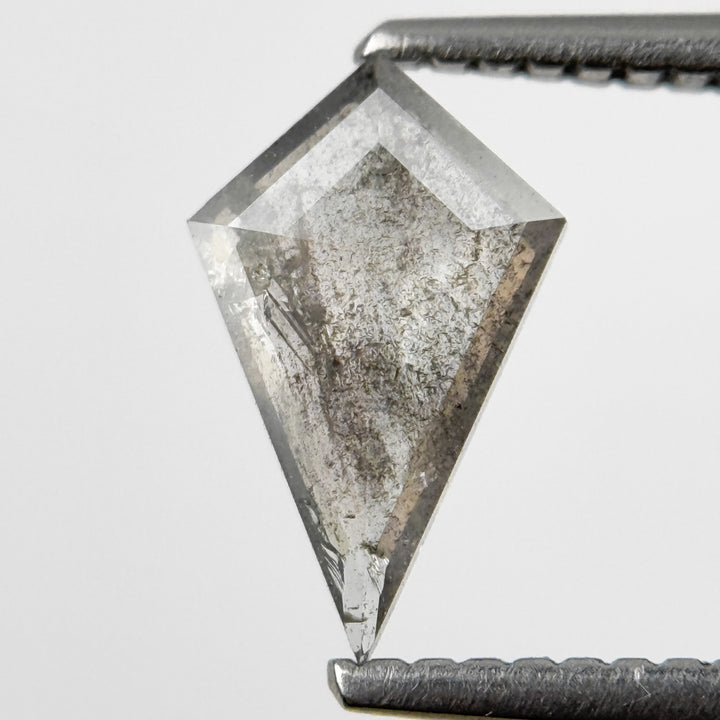 0.71 Ct Kite Rose Cut Grey Natural Salt and Pepper Diamond