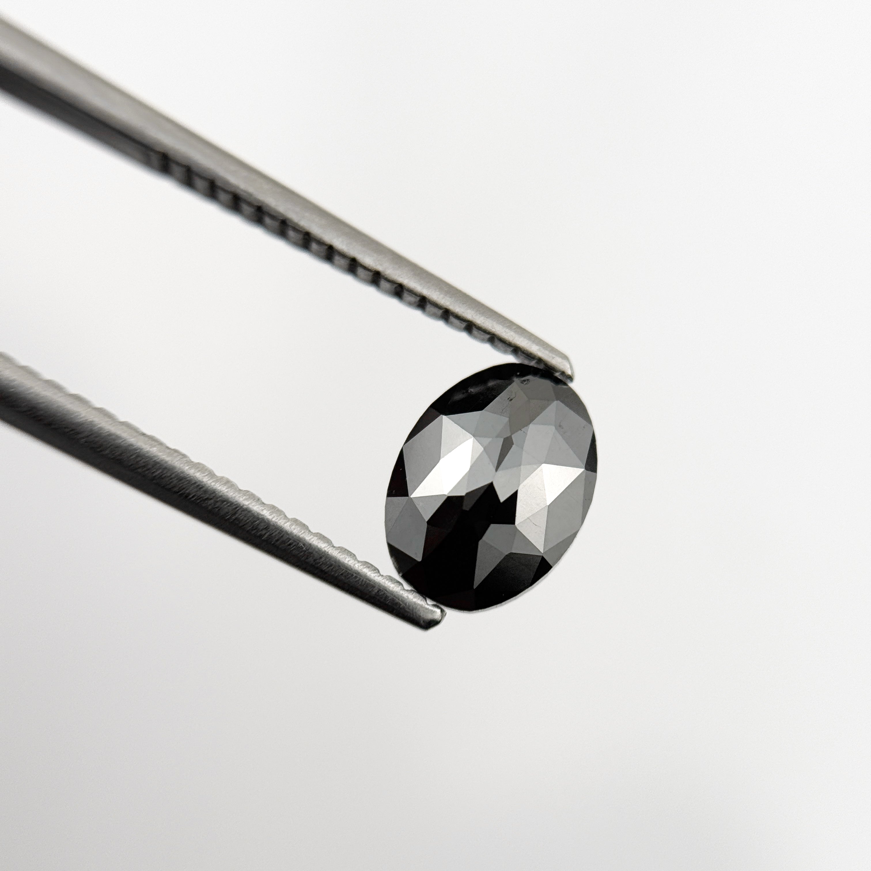 1.18 Ct Oval Rose Cut Black Natural Fancy Diamond
