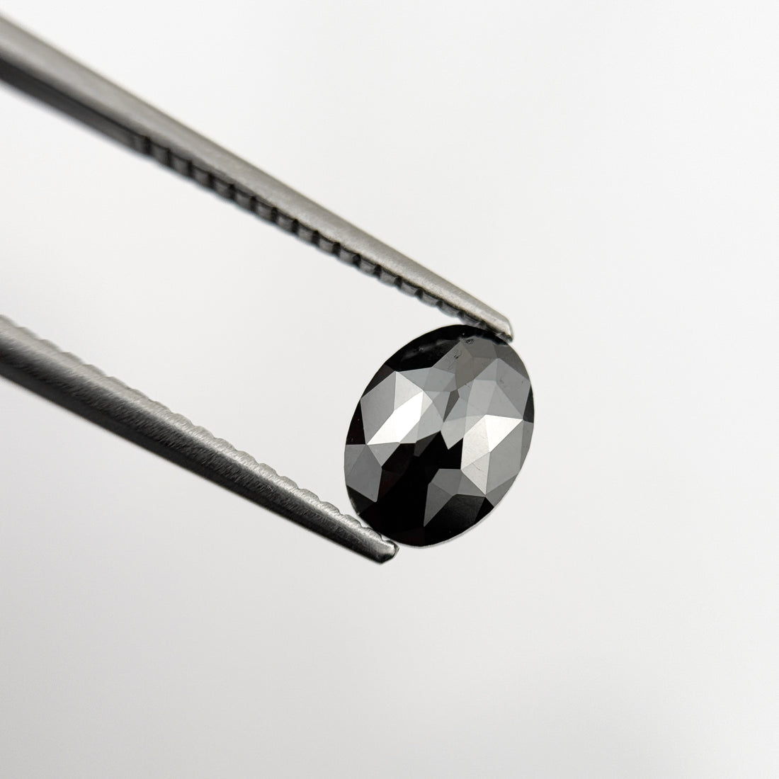 1.18 Ct Oval Rose Cut Black Natural Fancy Diamond