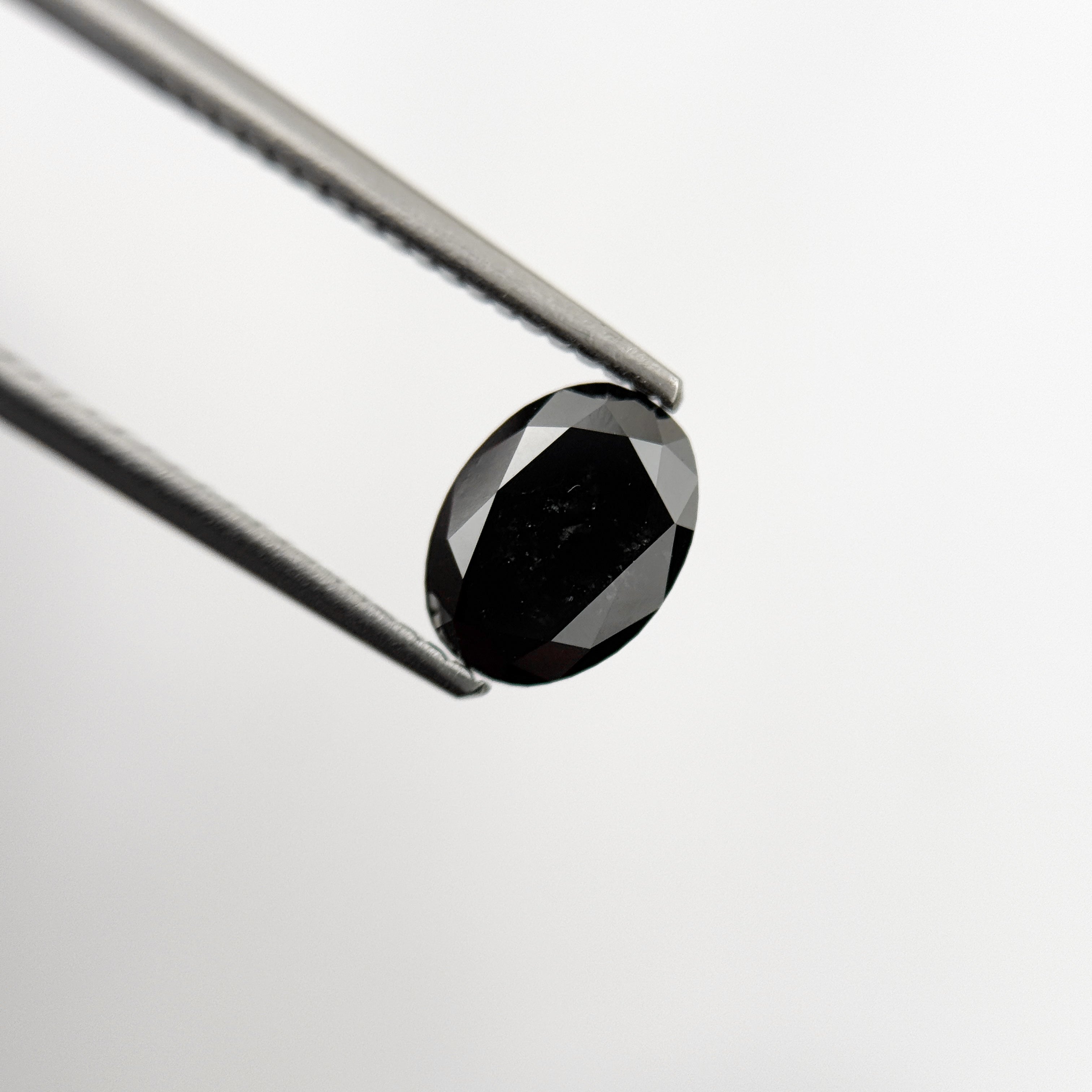 1.18 Ct Oval Rose Cut Black Natural Fancy Diamond