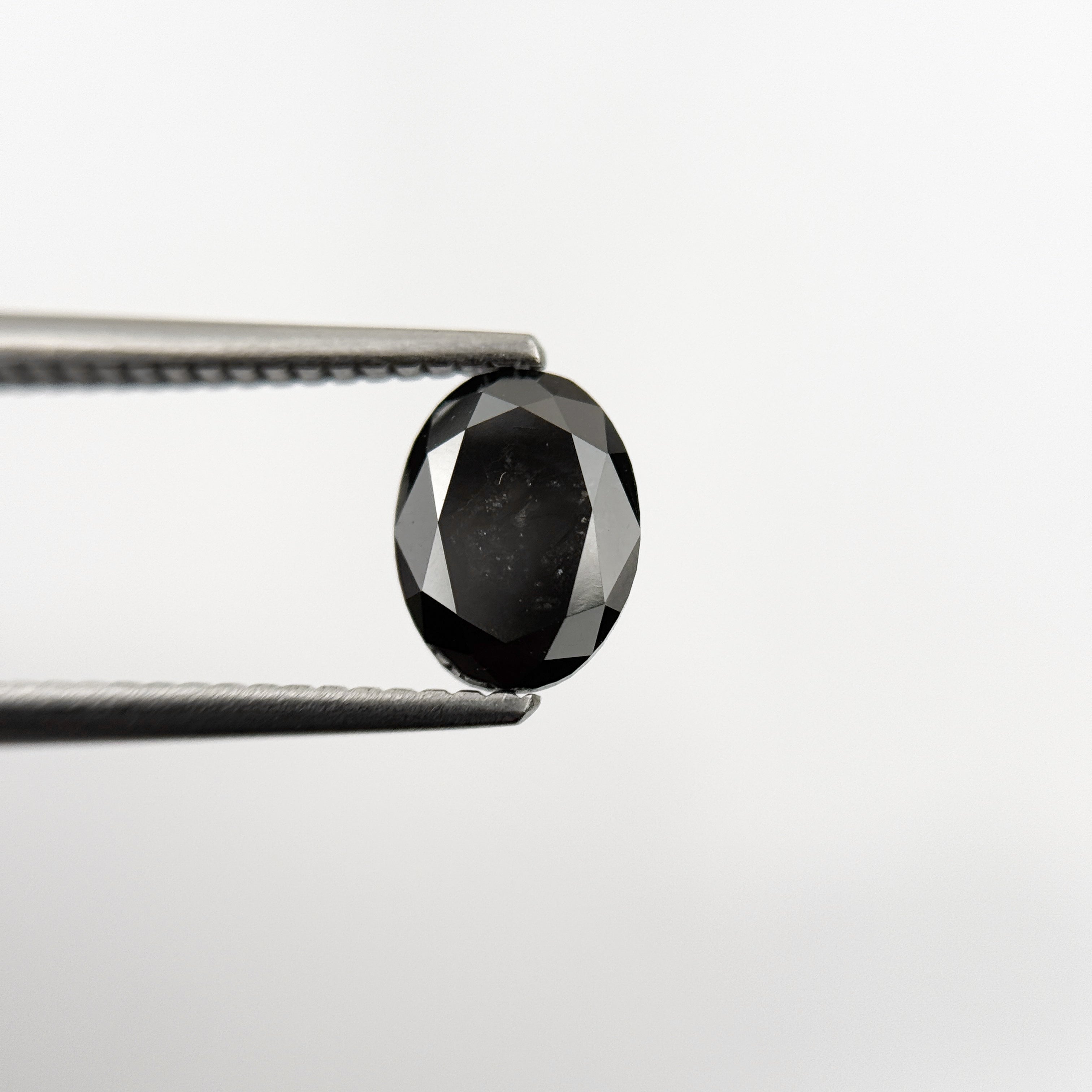 1.18 Ct Oval Rose Cut Black Natural Fancy Diamond