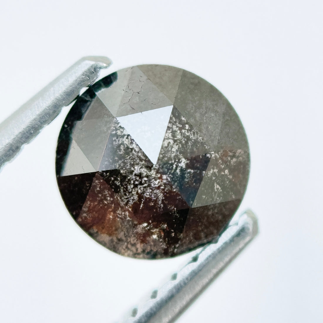 0.82 Ct Round Rose Cut Grey Natural Fancy Diamond